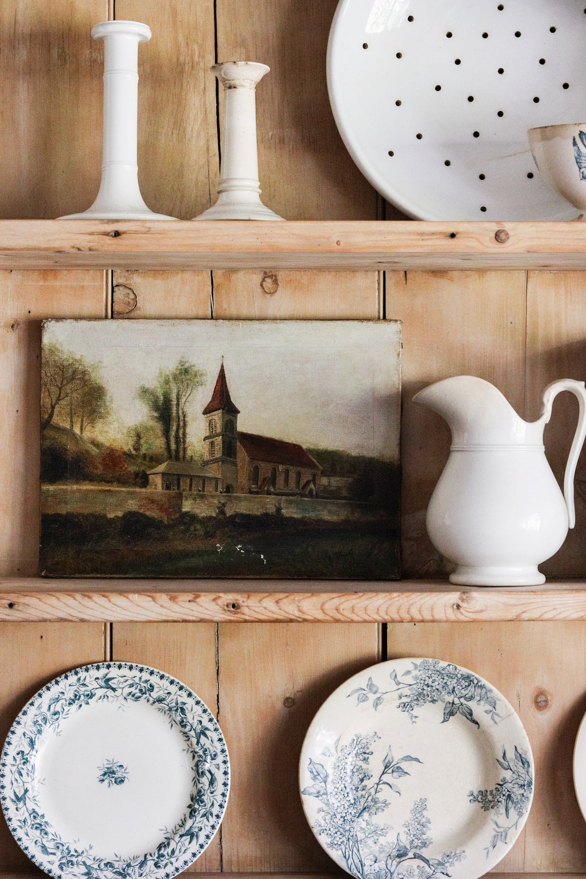 English Church Oil Painting