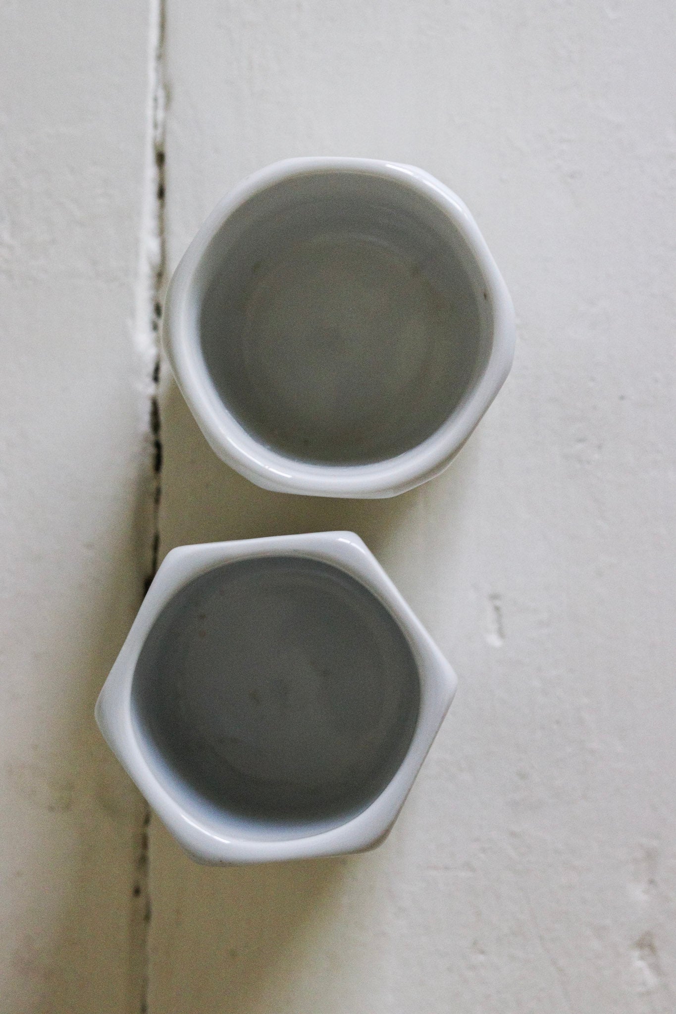 Pair of Vintage French Yogurt Cups