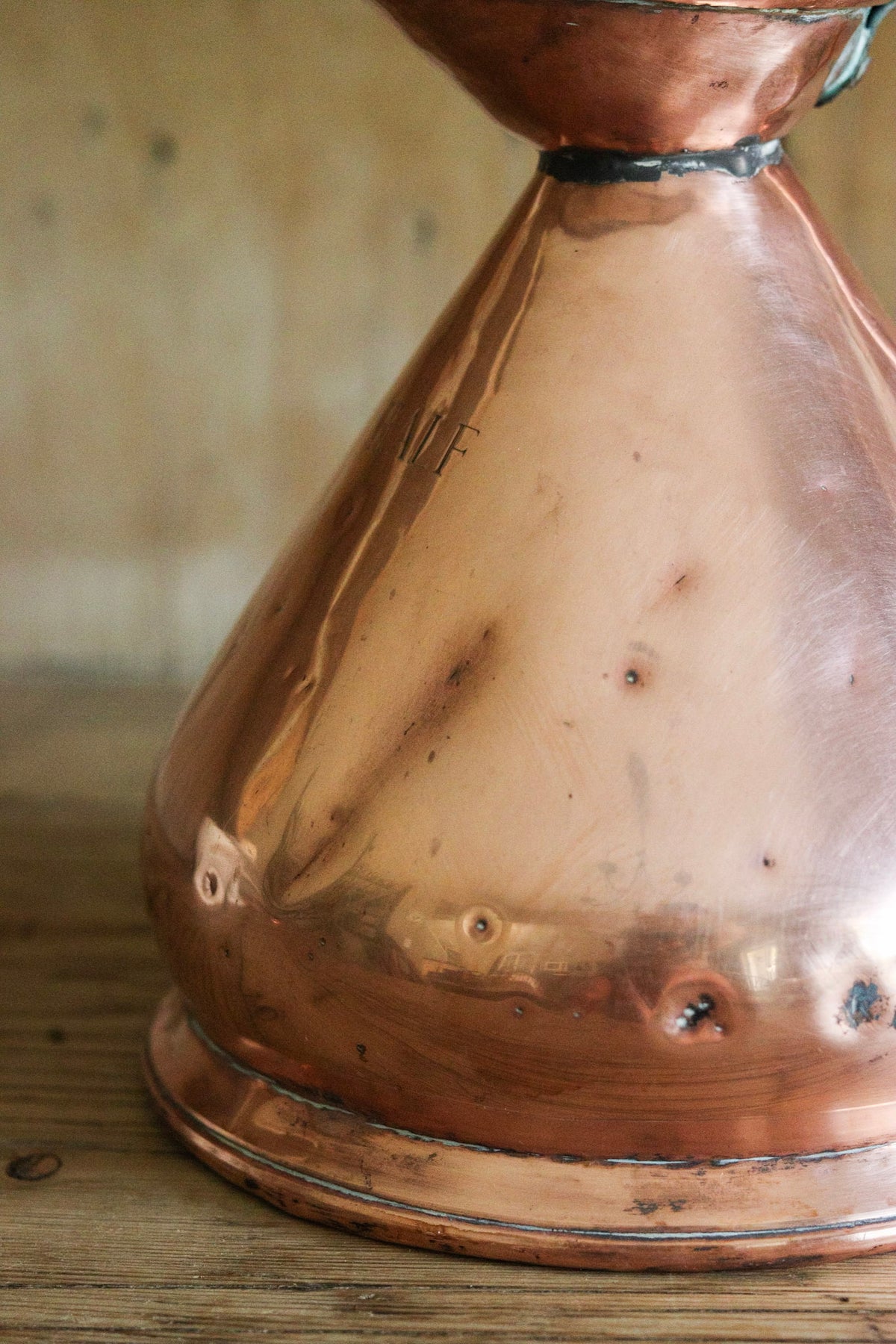 Antique English Copper Half Gallon Measuring Jug