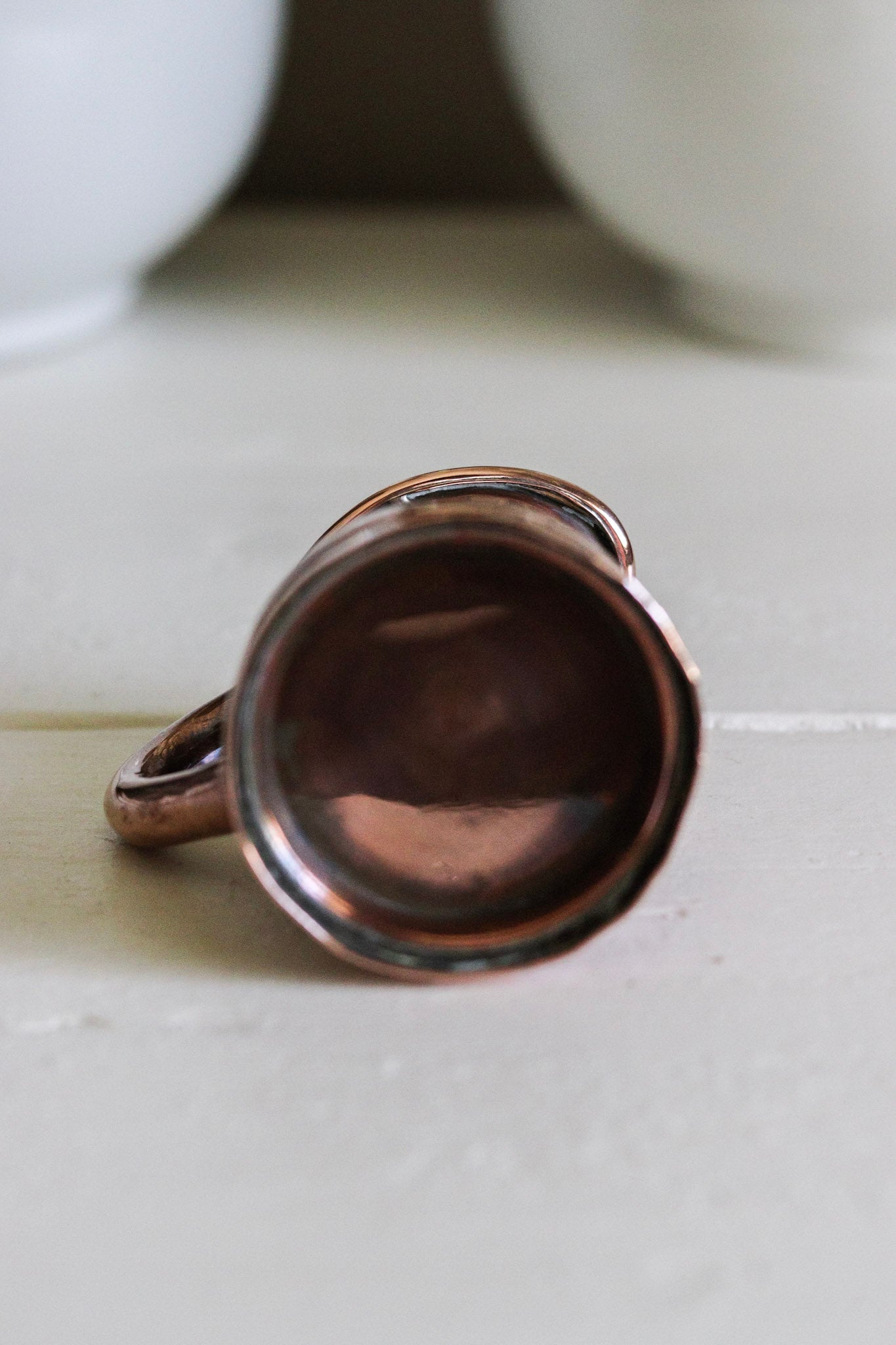 Antique English Copper 1/2 Gill Measuring Jug
