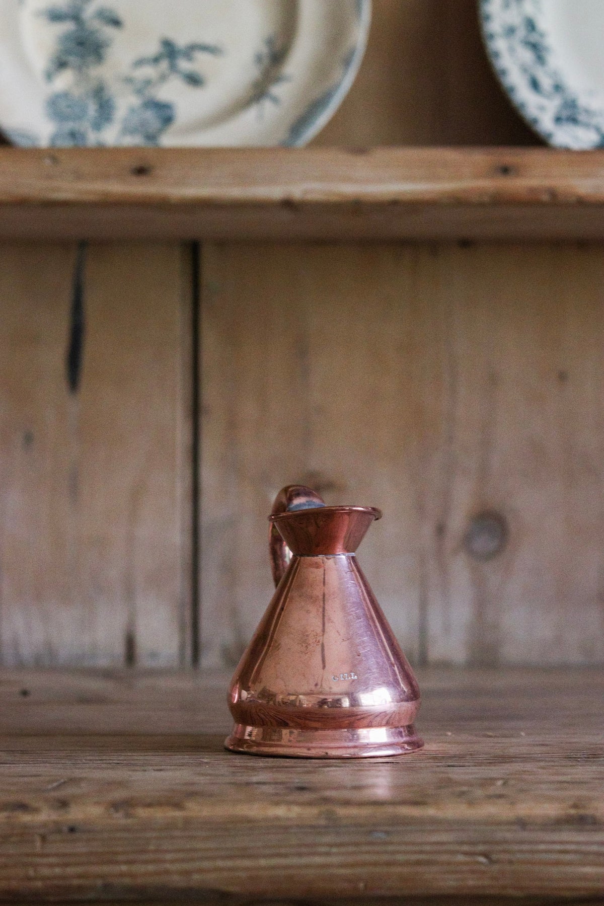 Antique English Copper Gill Measuring Jug