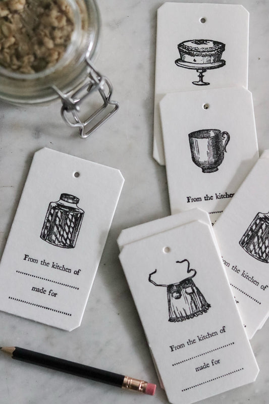 Letterpress Kitchen Tag Set