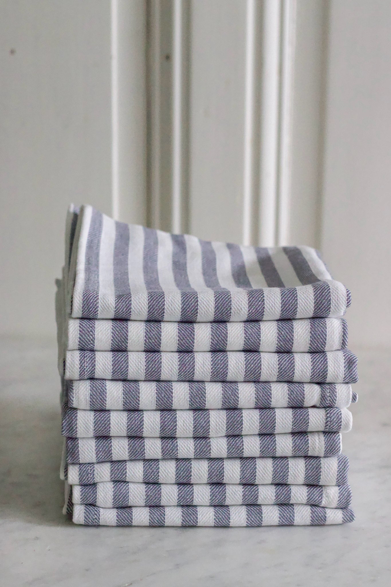 Blue French Striped Tea Towel