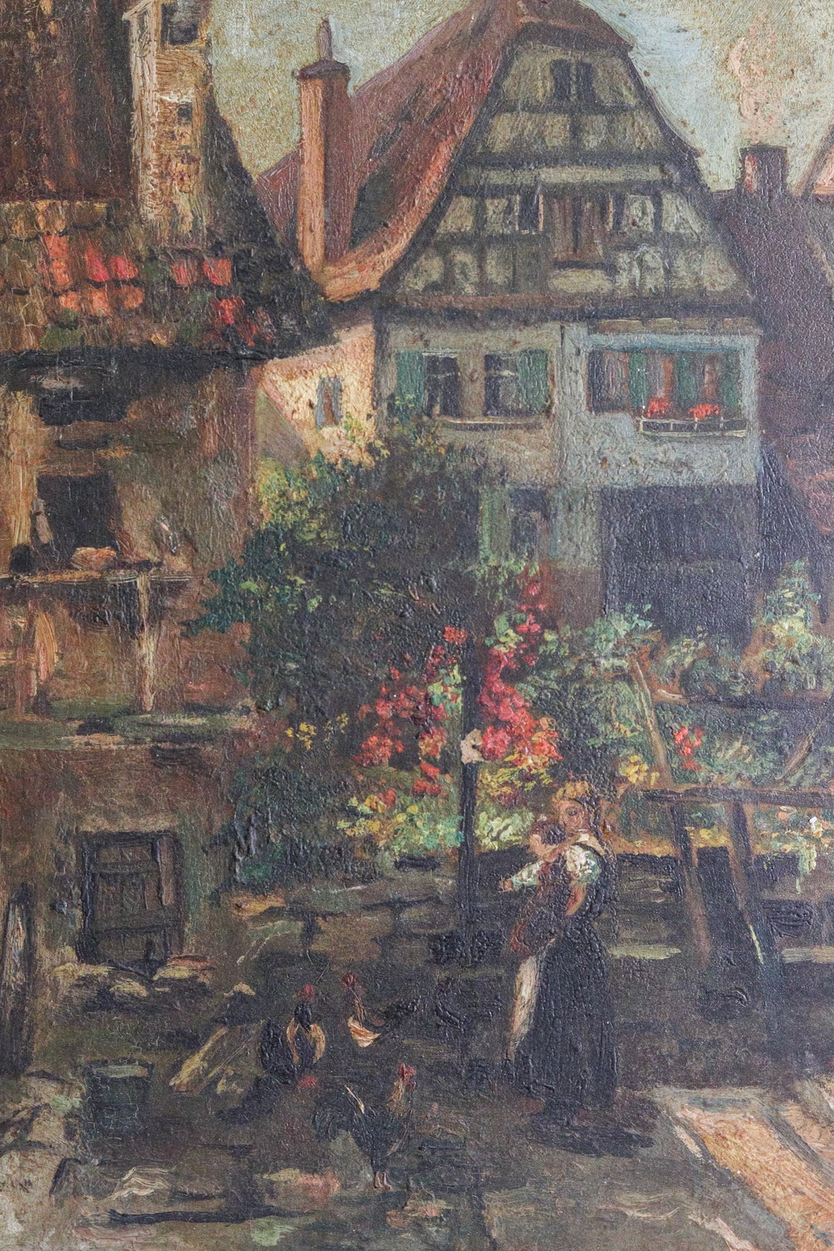 A Morning in the Village Oil Painting