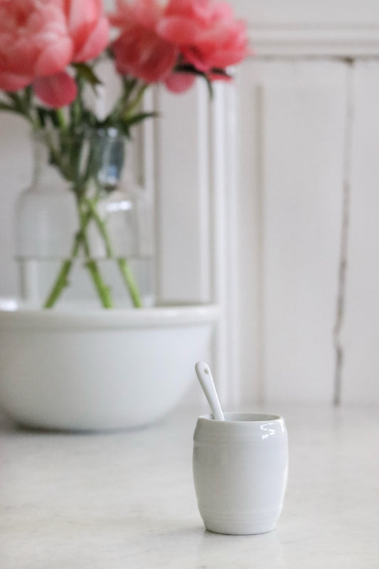 Vintage French Mustard Pot and Spoon