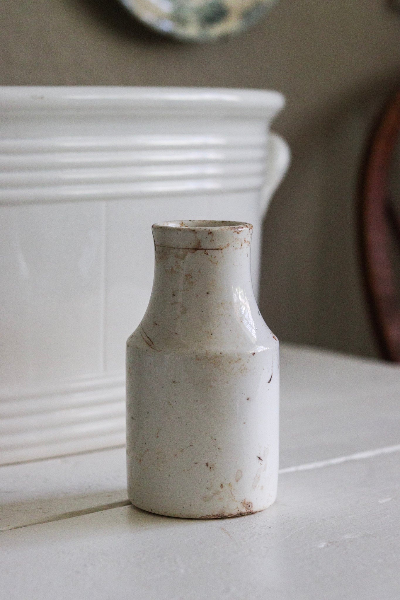 Worn Antique French Mustard Pot