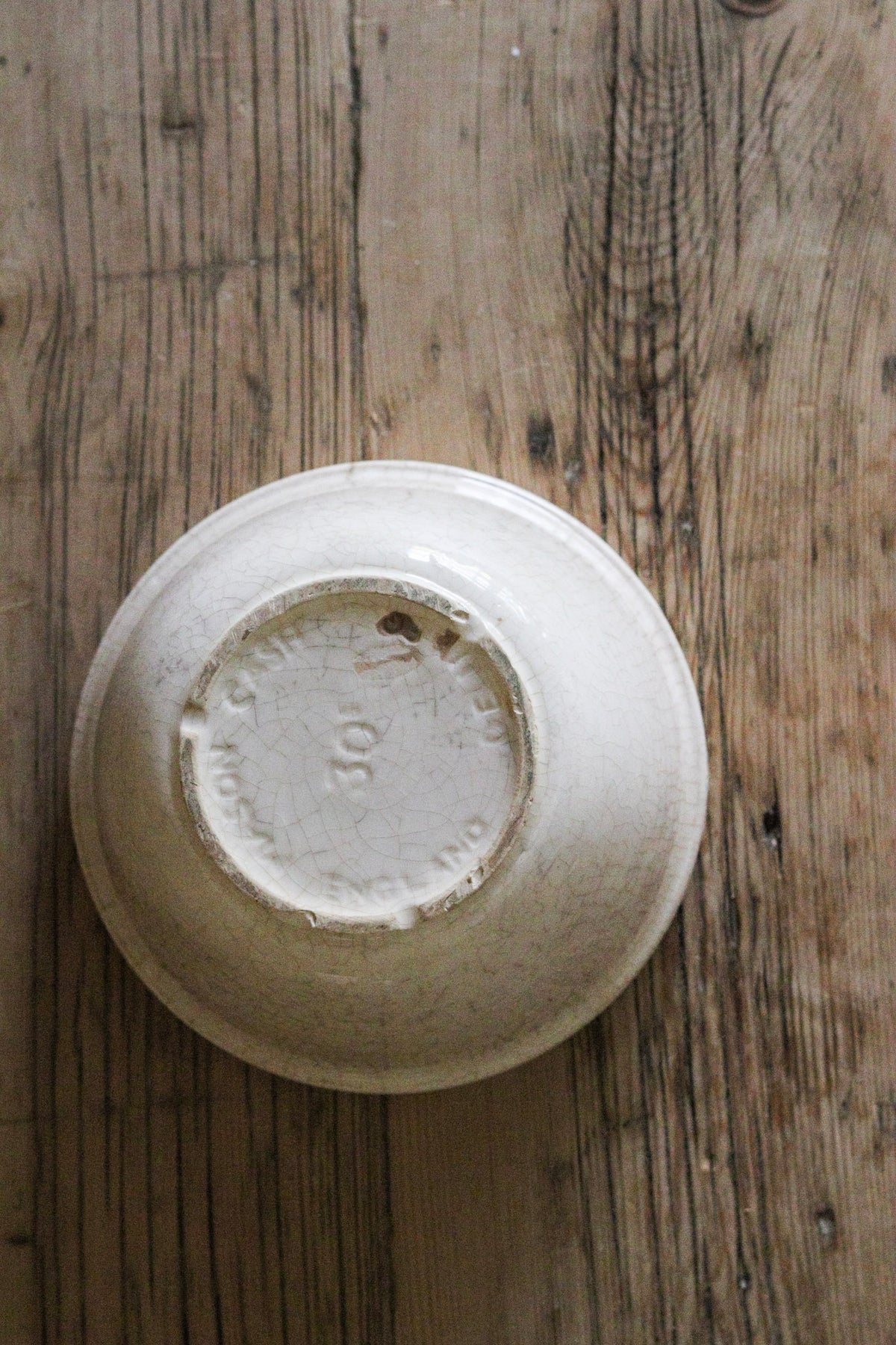 Stained Vintage English Pudding Bowl