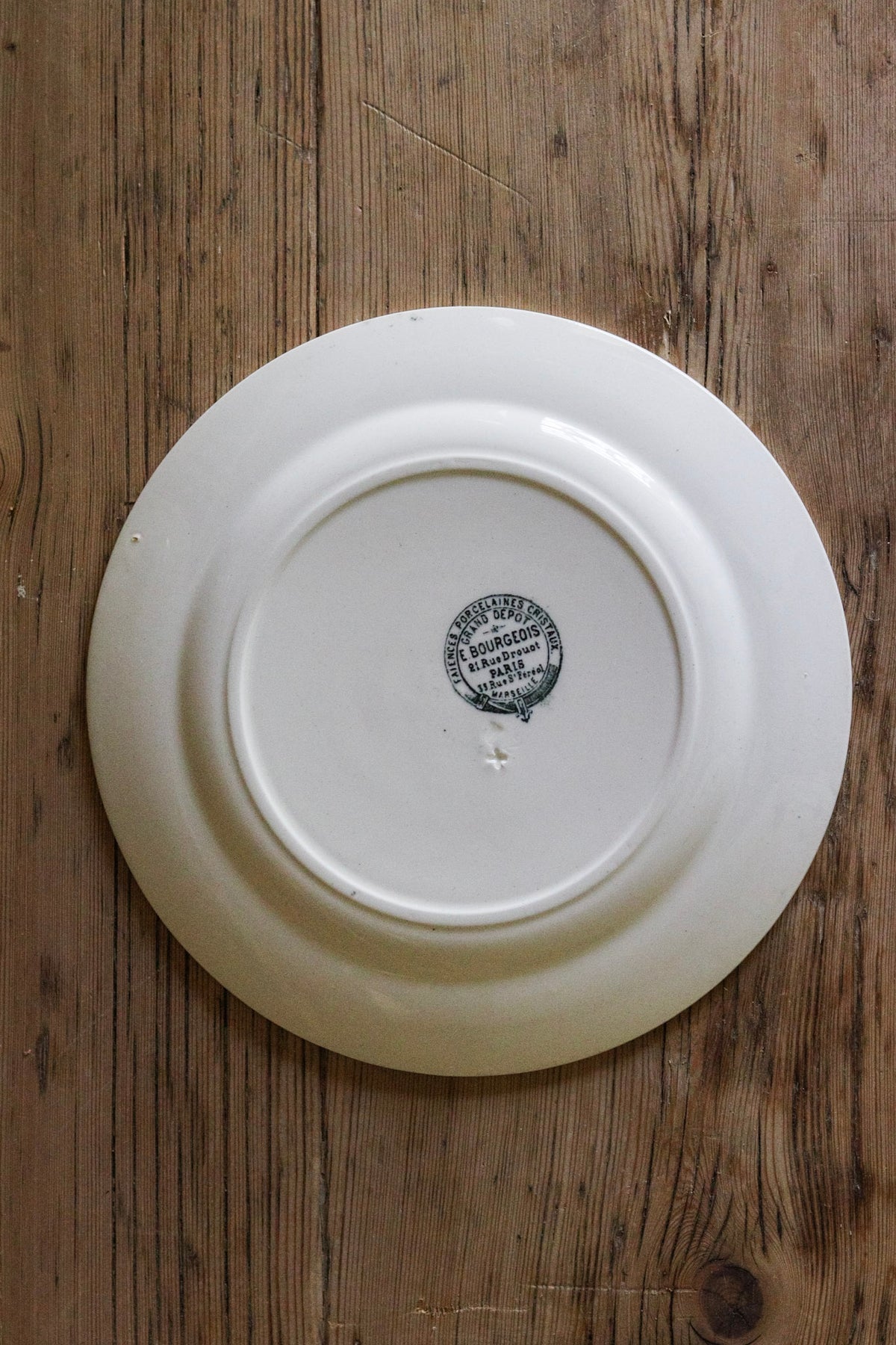 Antique French Transferware Plate with Bird