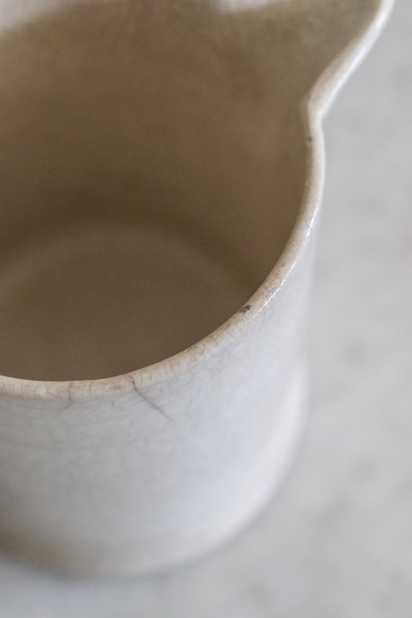 Vintage Ironstone Syrup Pitcher with Staining