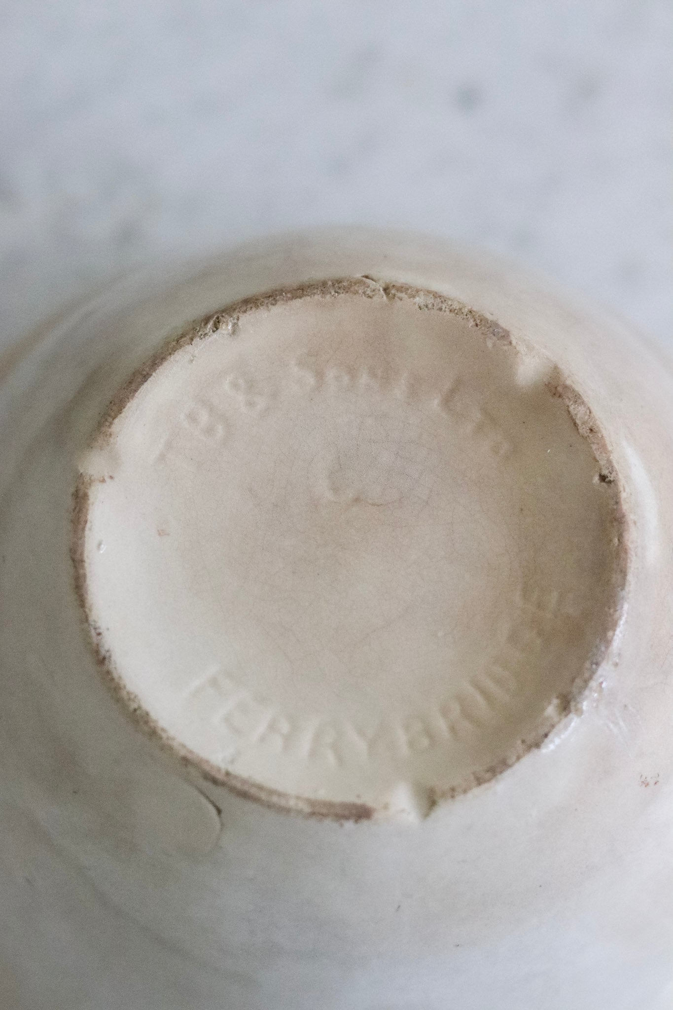 Stained Vintage English Pudding Bowl