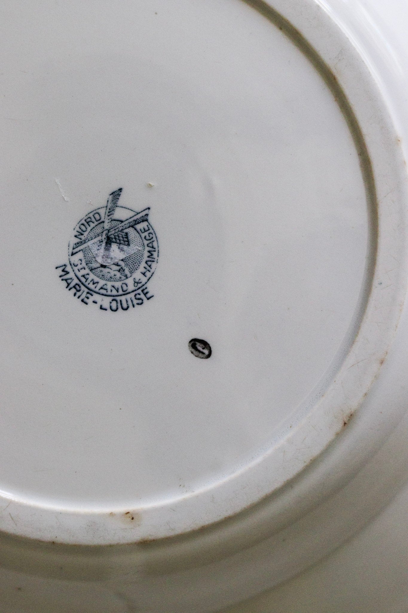 Antique French Transferware Bowl with Flowers