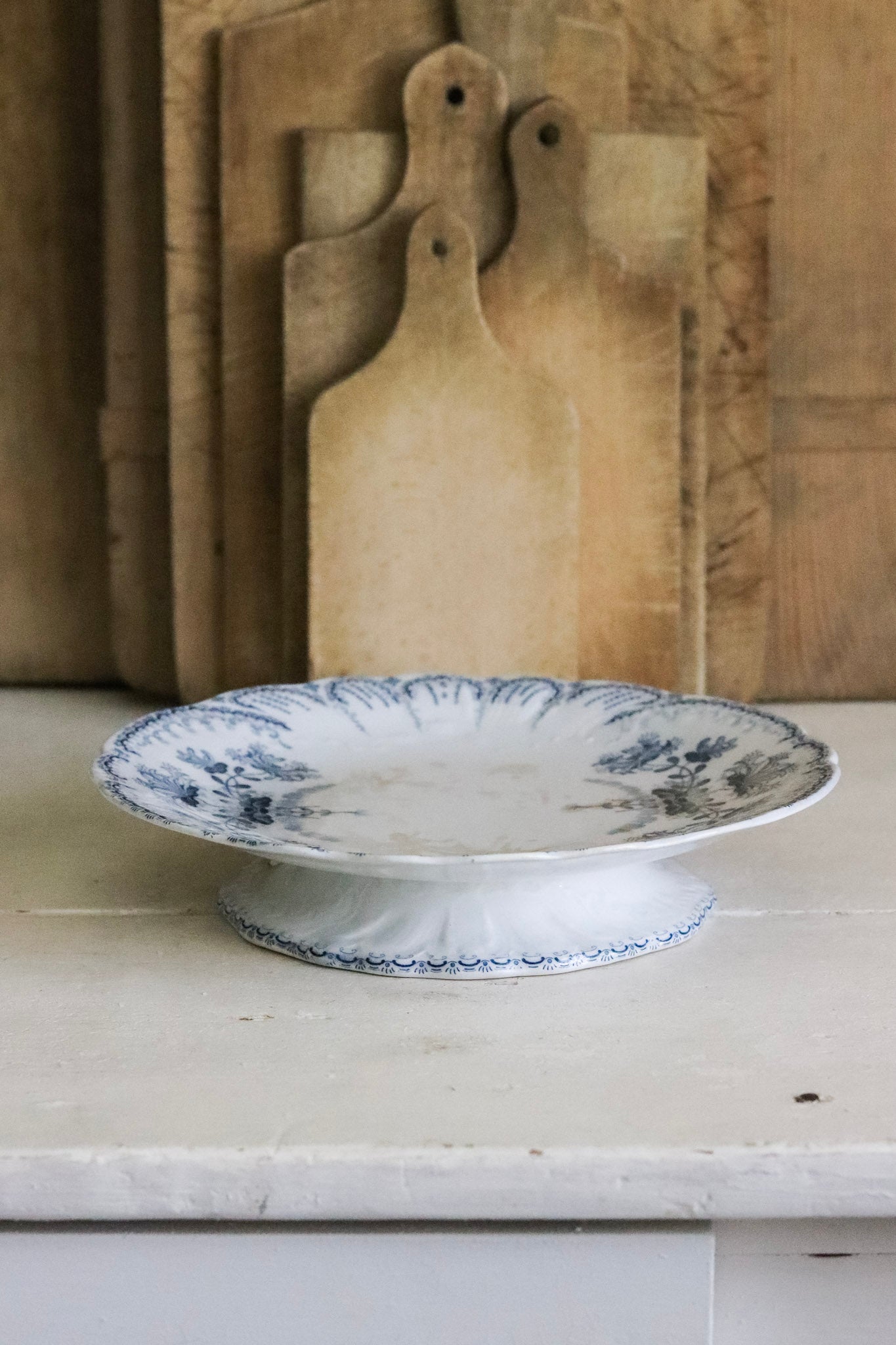 Antique Transferware Footed Dish