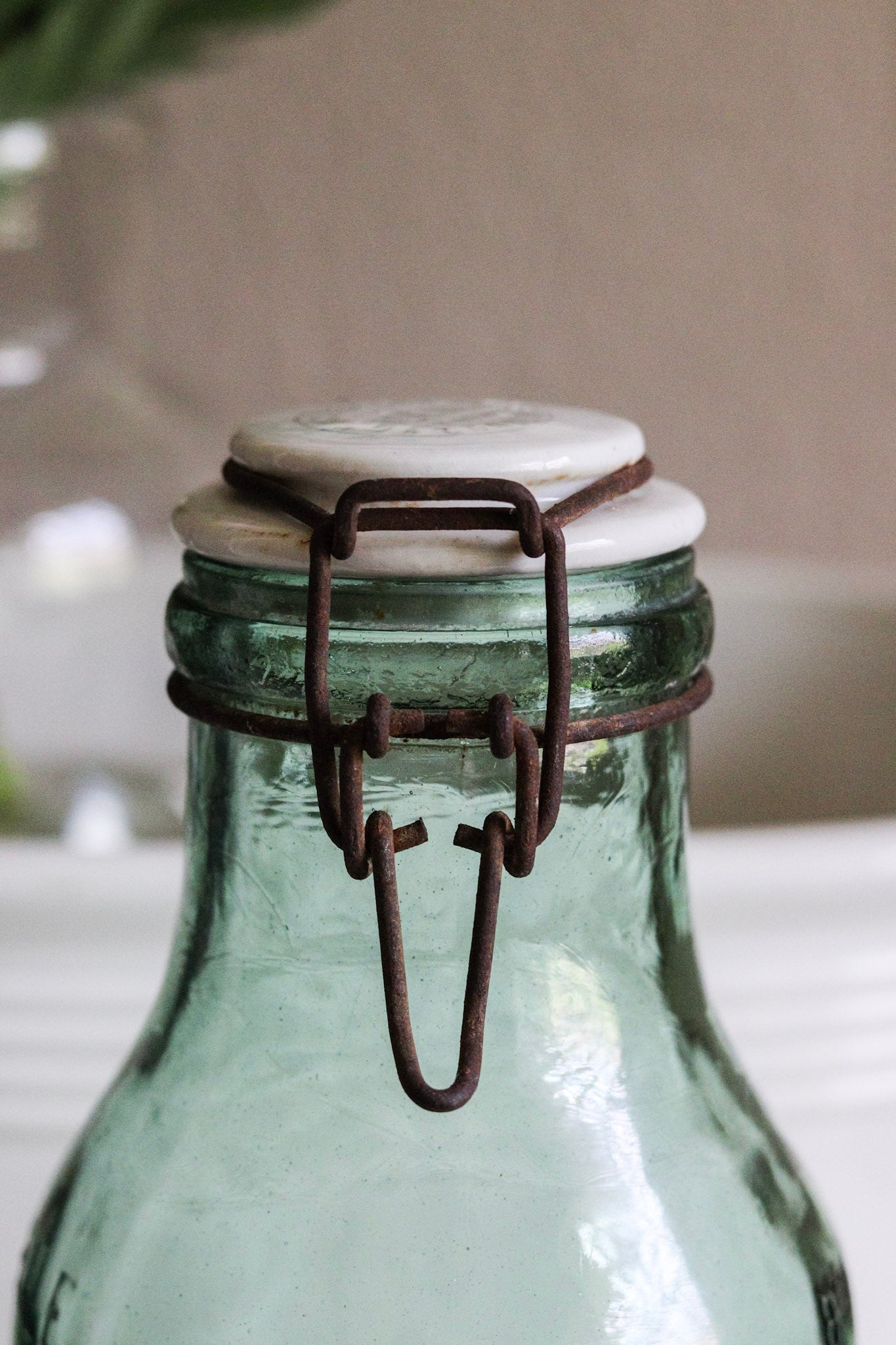 Extra Large Vintage French Canning Jar with Porcelain Top