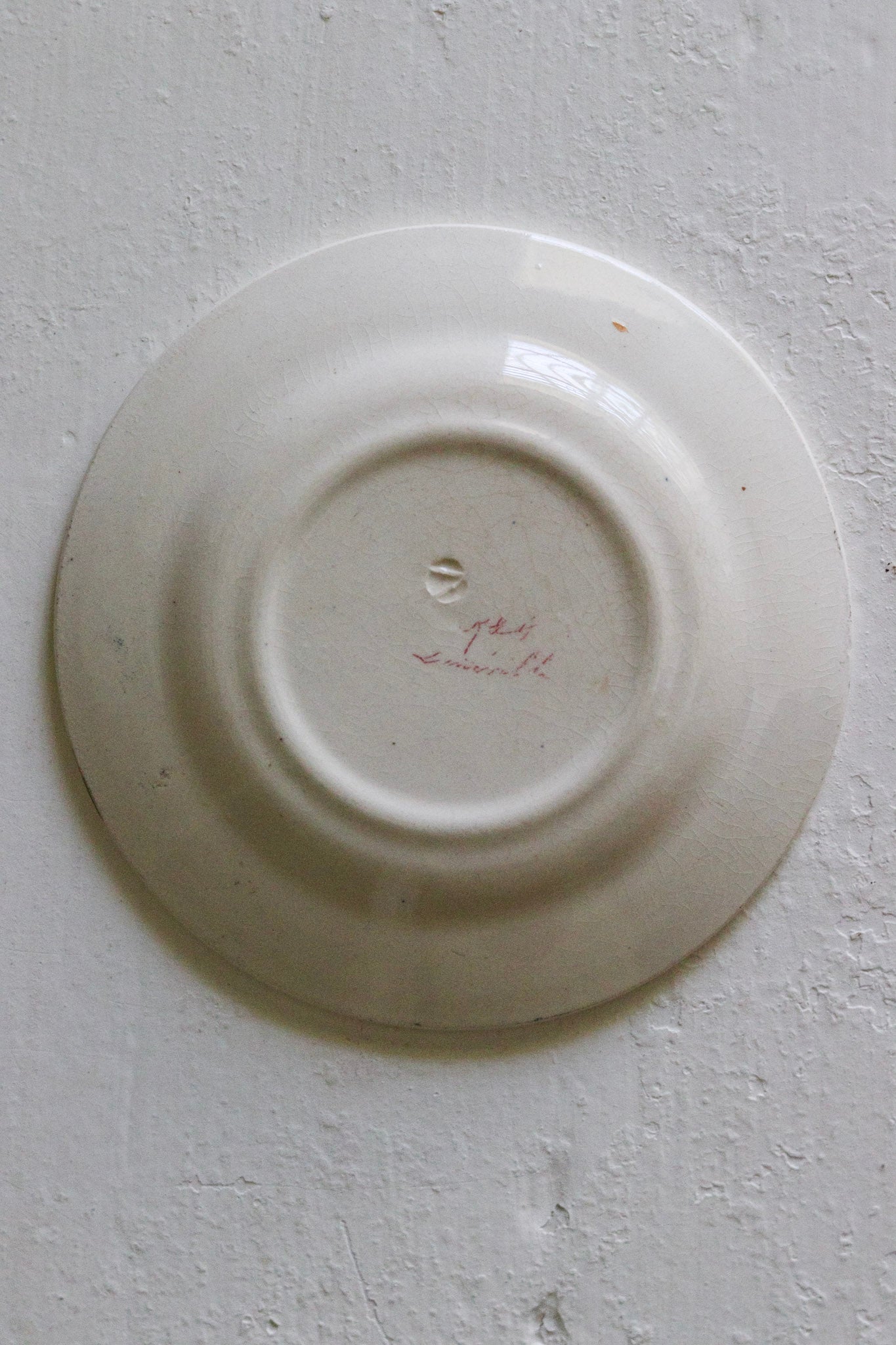 Antique French Transferware Child's Dînette Plate with Peacock