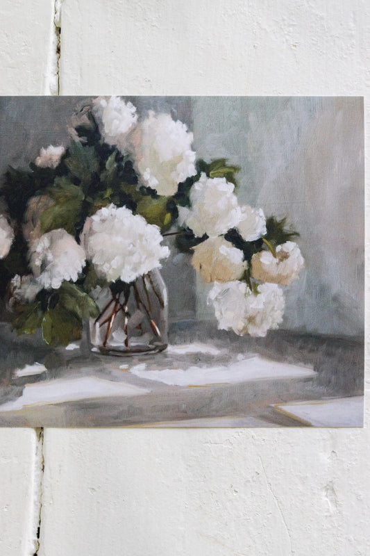 Snowball Viburnum in Glass Vase Print