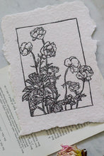 Load image into Gallery viewer, Handmade Letterpress Ranunculus Art Print
