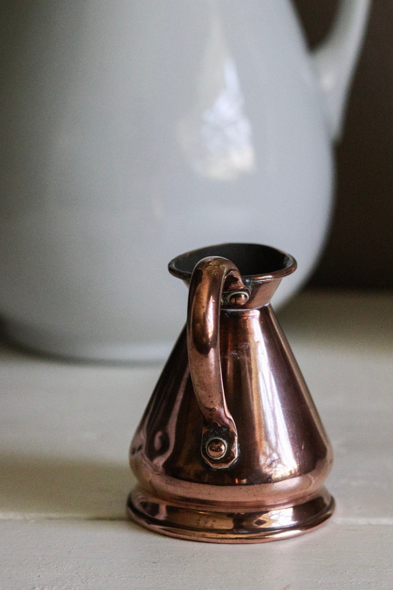 Antique English Copper Gill Measuring Jug