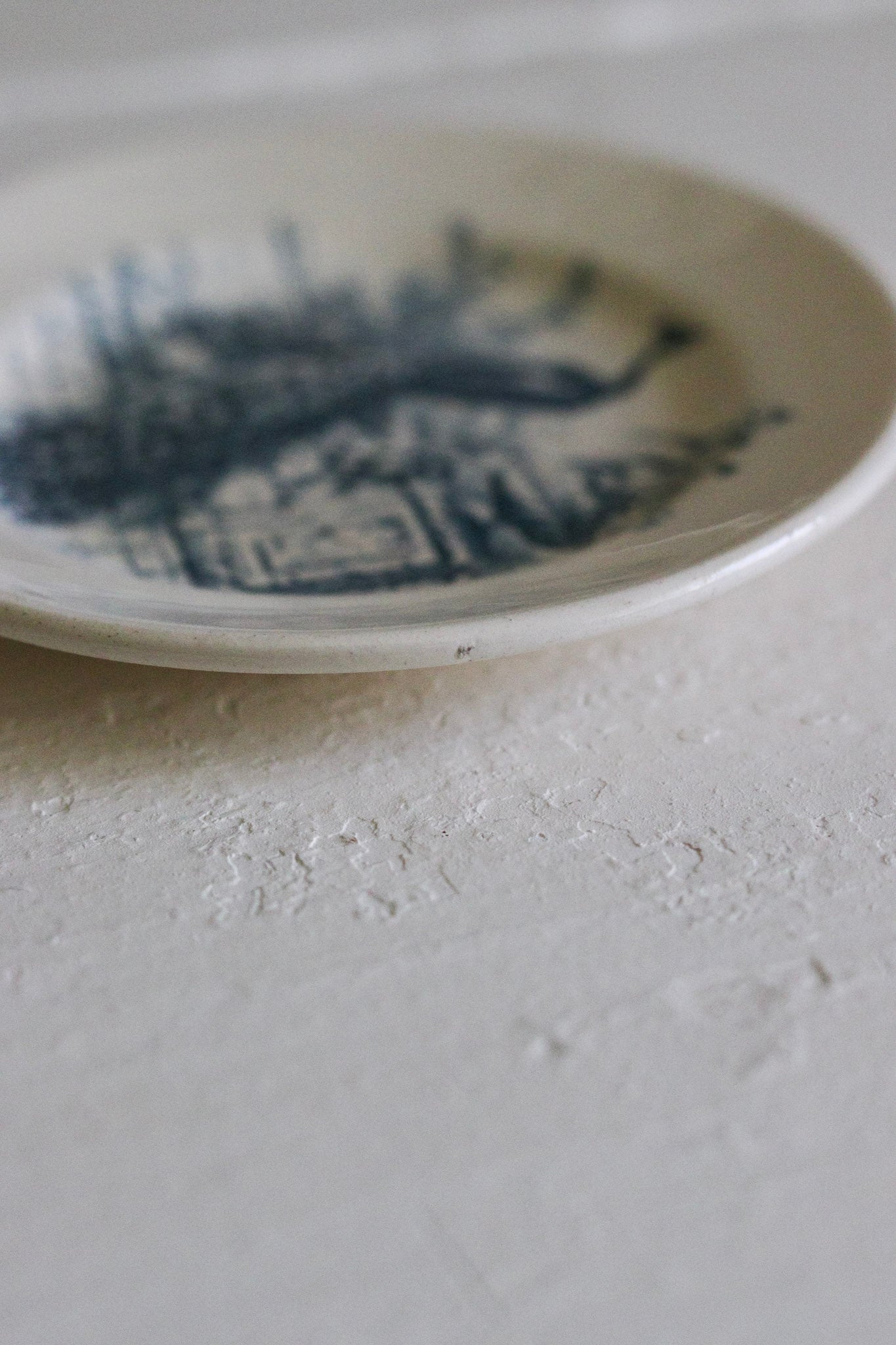 Antique French Transferware Child's Dînette Plate with Peacock