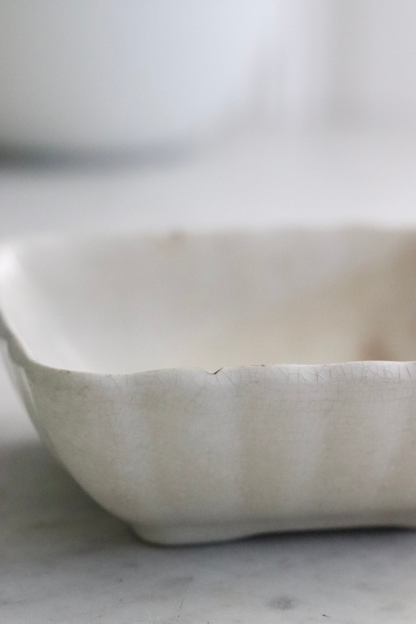 Petite Antique Ironstone Ladyfinger Bowl