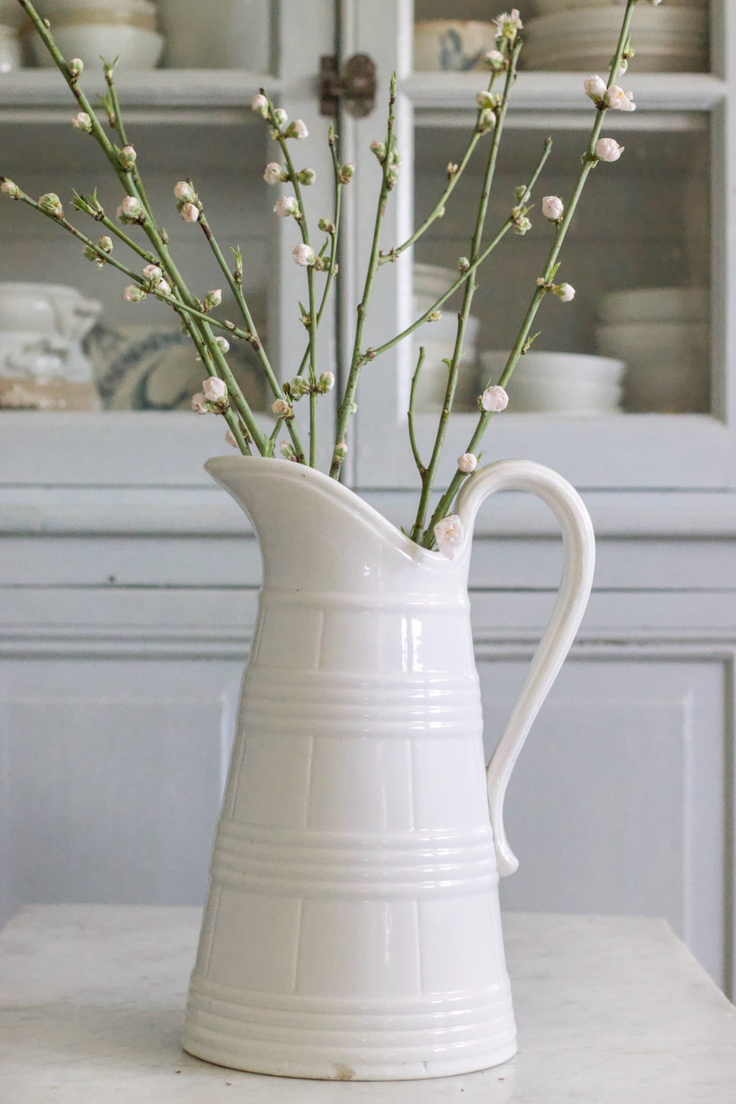 Extra Large Vintage French Ironstone Pitcher