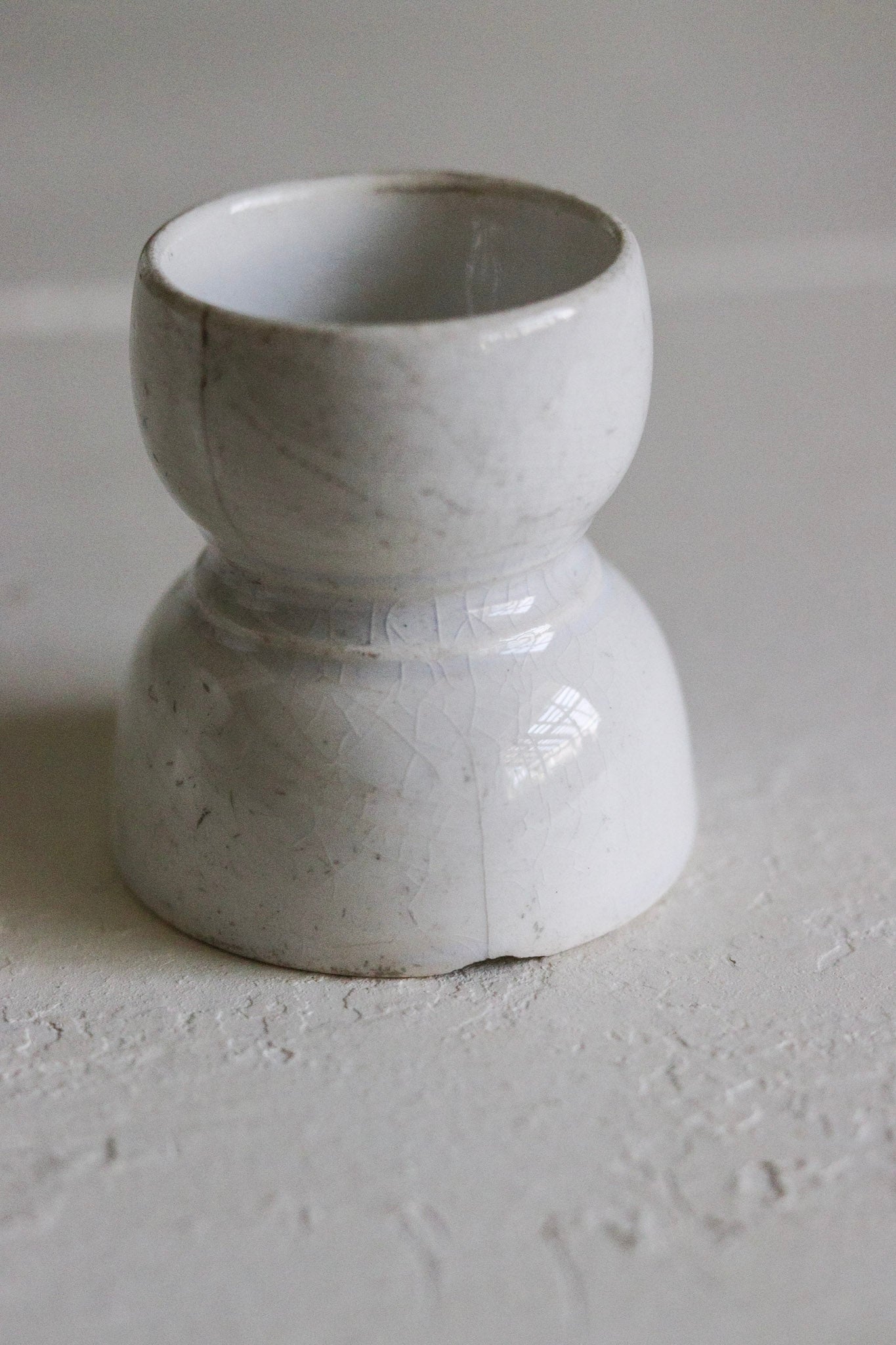 Pair of Antique French Ironstone Egg Cups No.1 - See Description