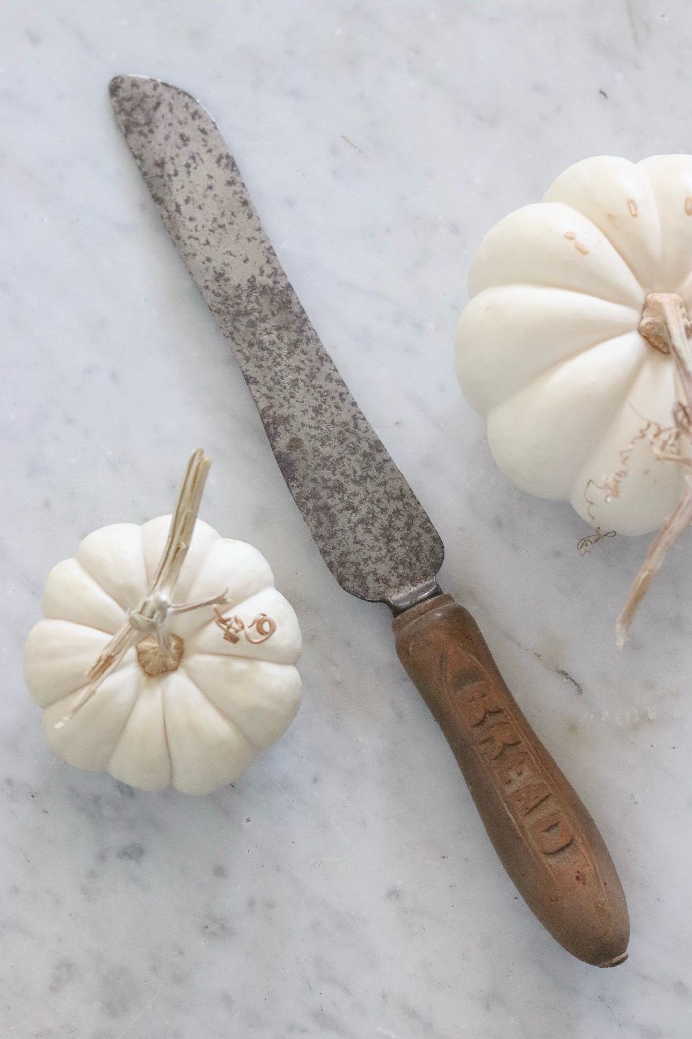 Antique English Carved Bread Knife