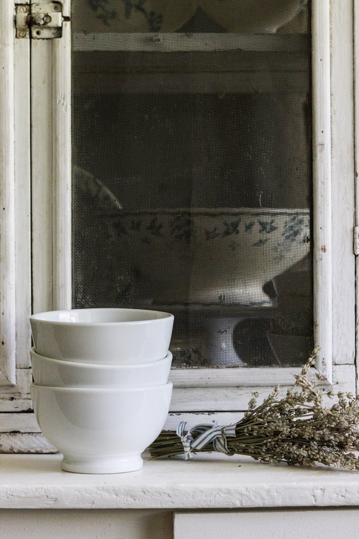Vintage French Cafe Bowls - Set of Three
