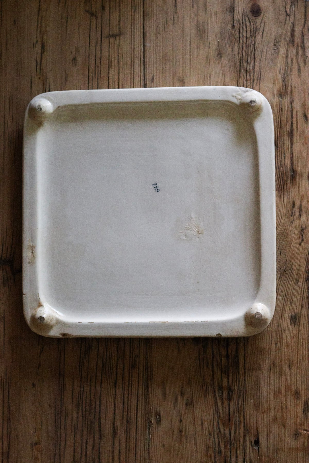 Vintage French Transferware Trivet Tile with Dog and Ducks