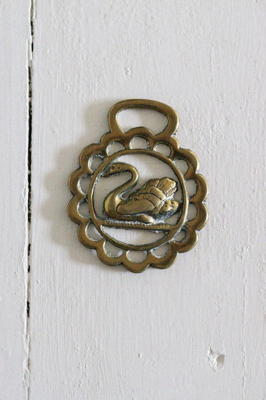 English Horse Brass - Swan