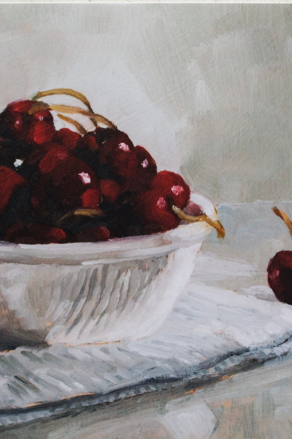 Cherries And Striped Towel Print