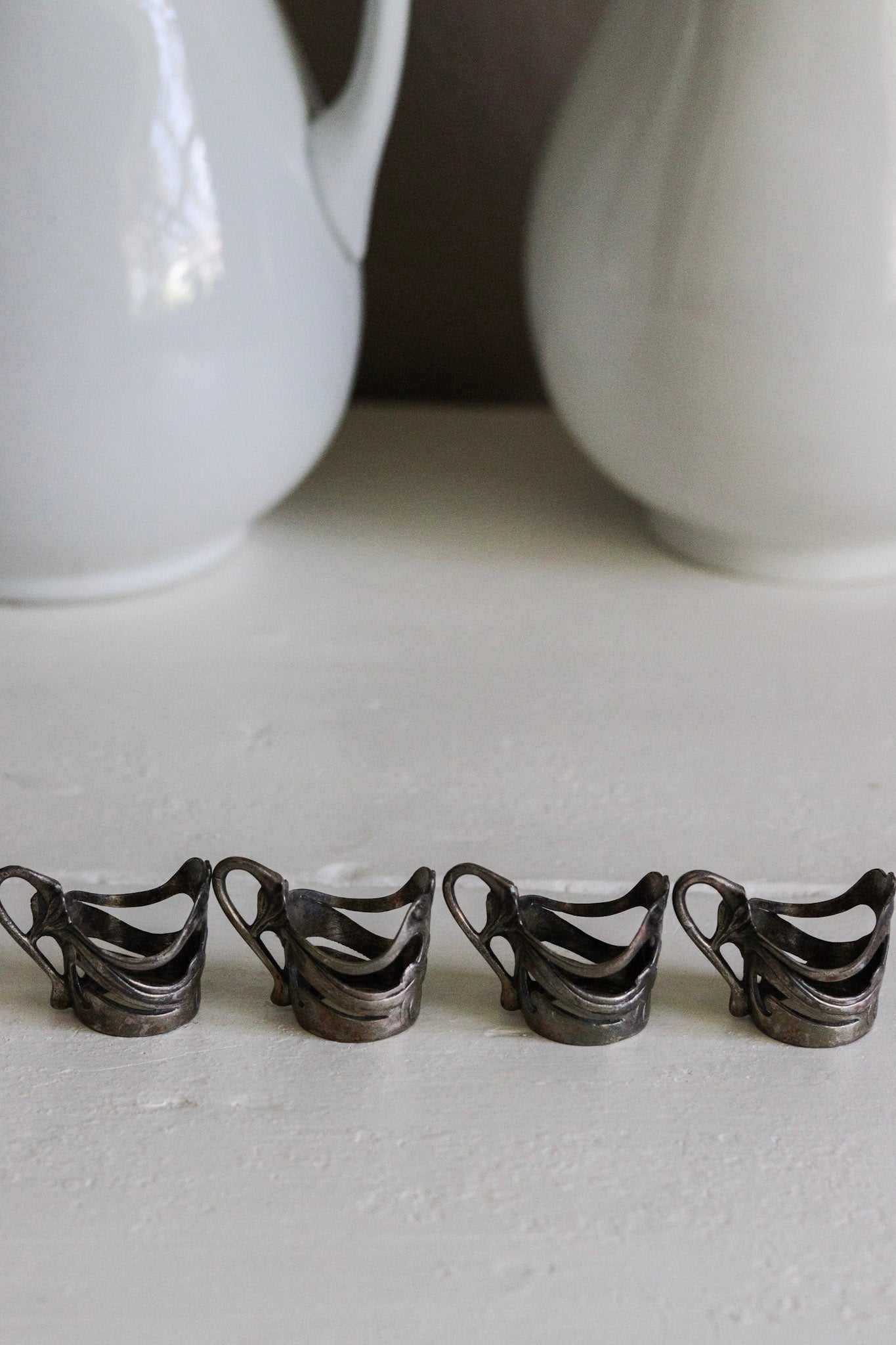 Antique Silver Plated Liquor Glass Holder