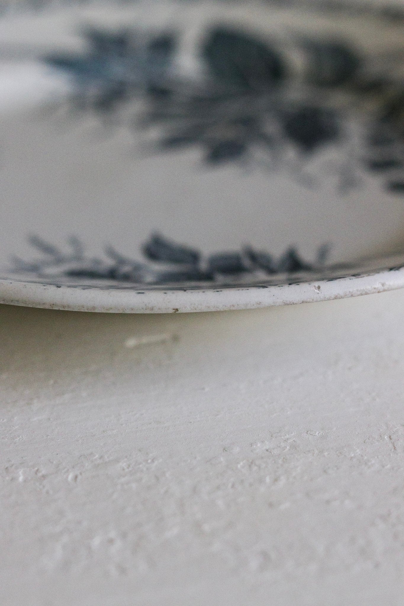 Antique French Transferware Plate with Blackberries - Please read Description