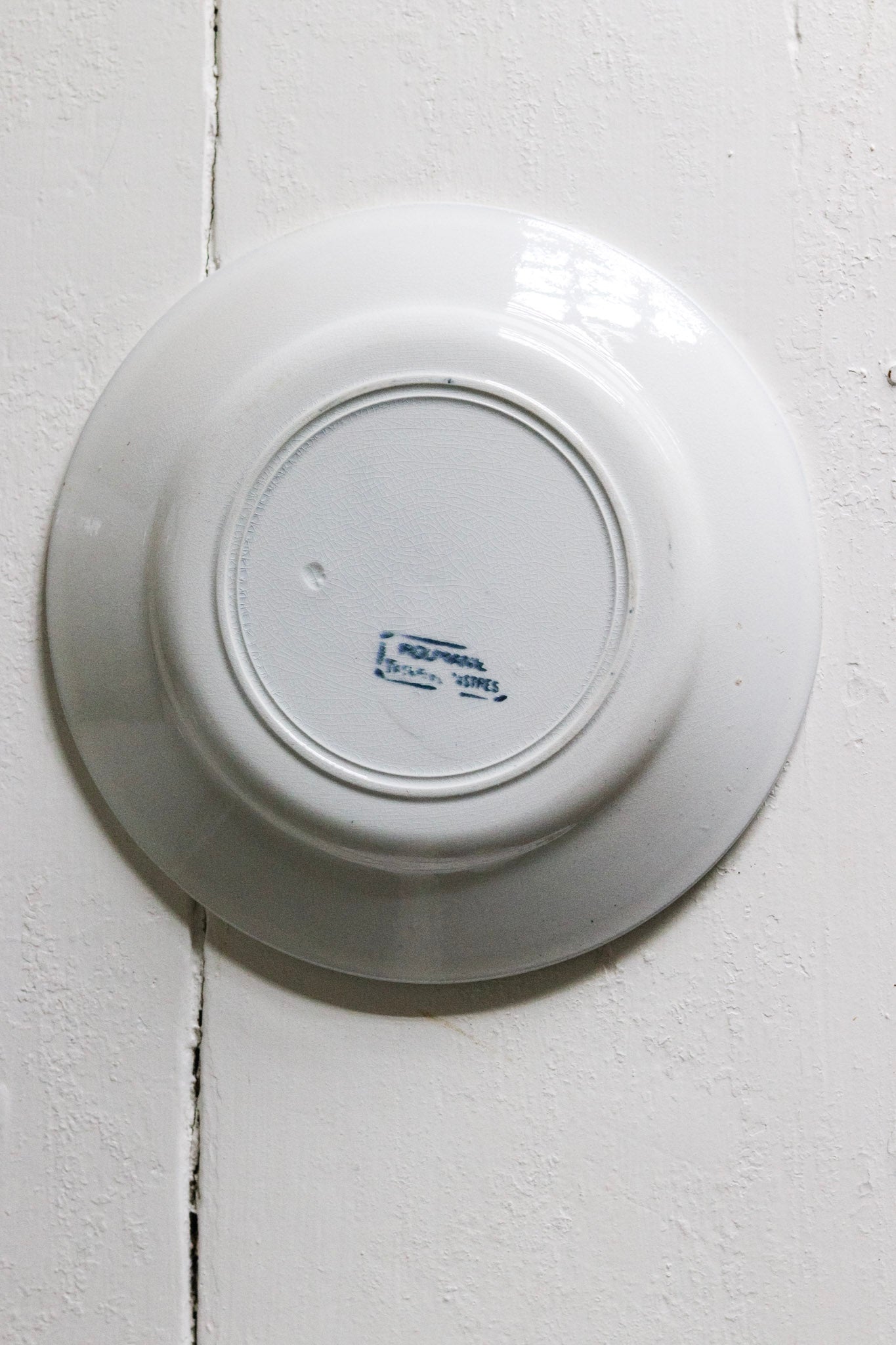 Antique French Transferware Plate with Roses