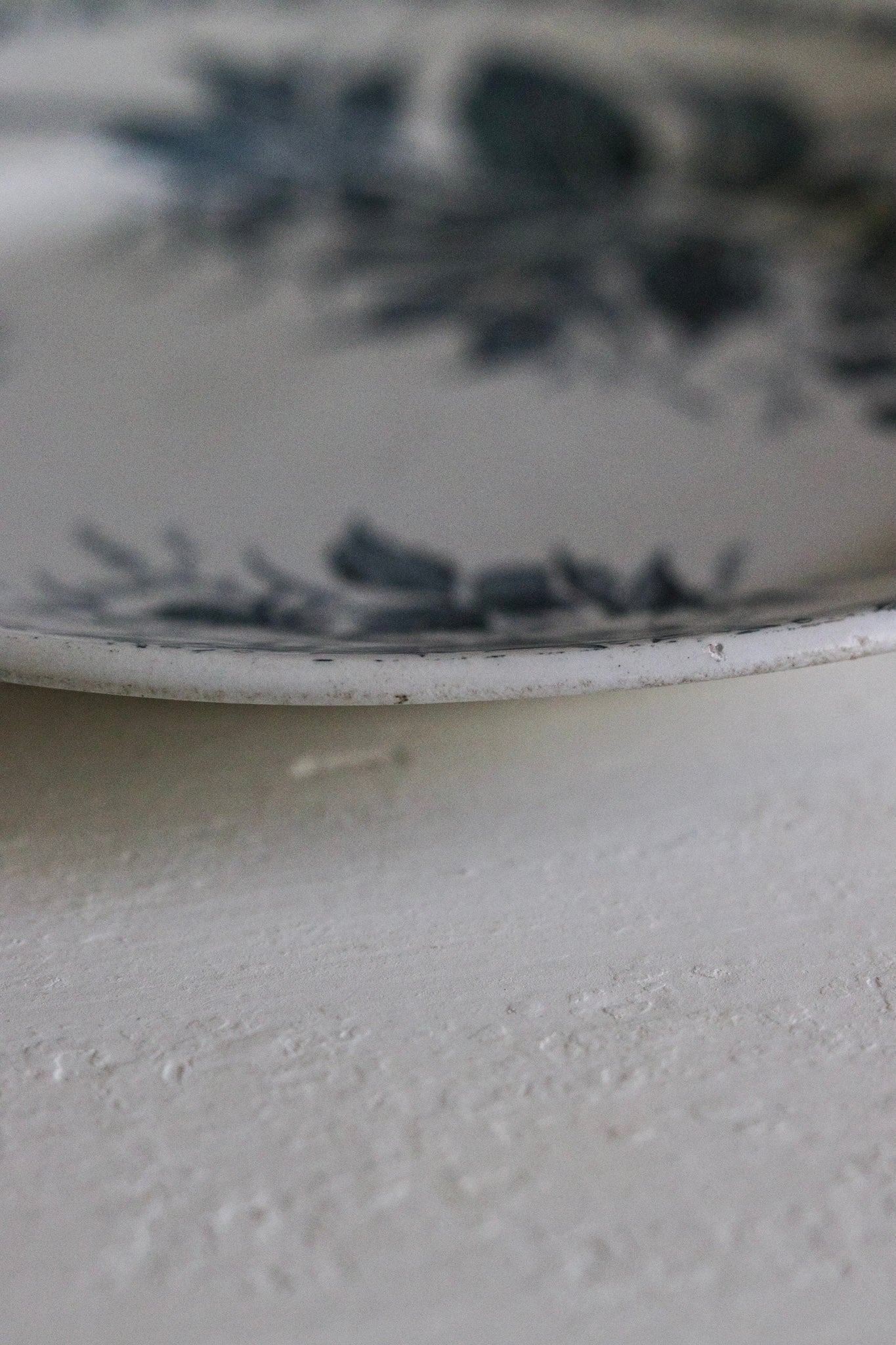 Antique French Transferware Plate with Blackberries - Please read Description