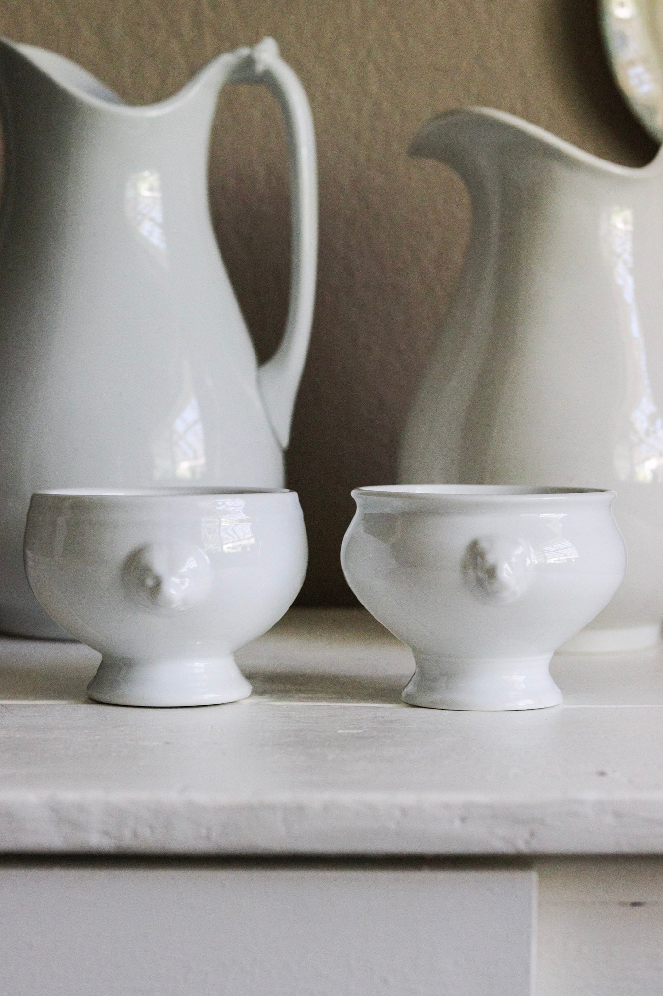 Pair of Vintage French Lion Bowls