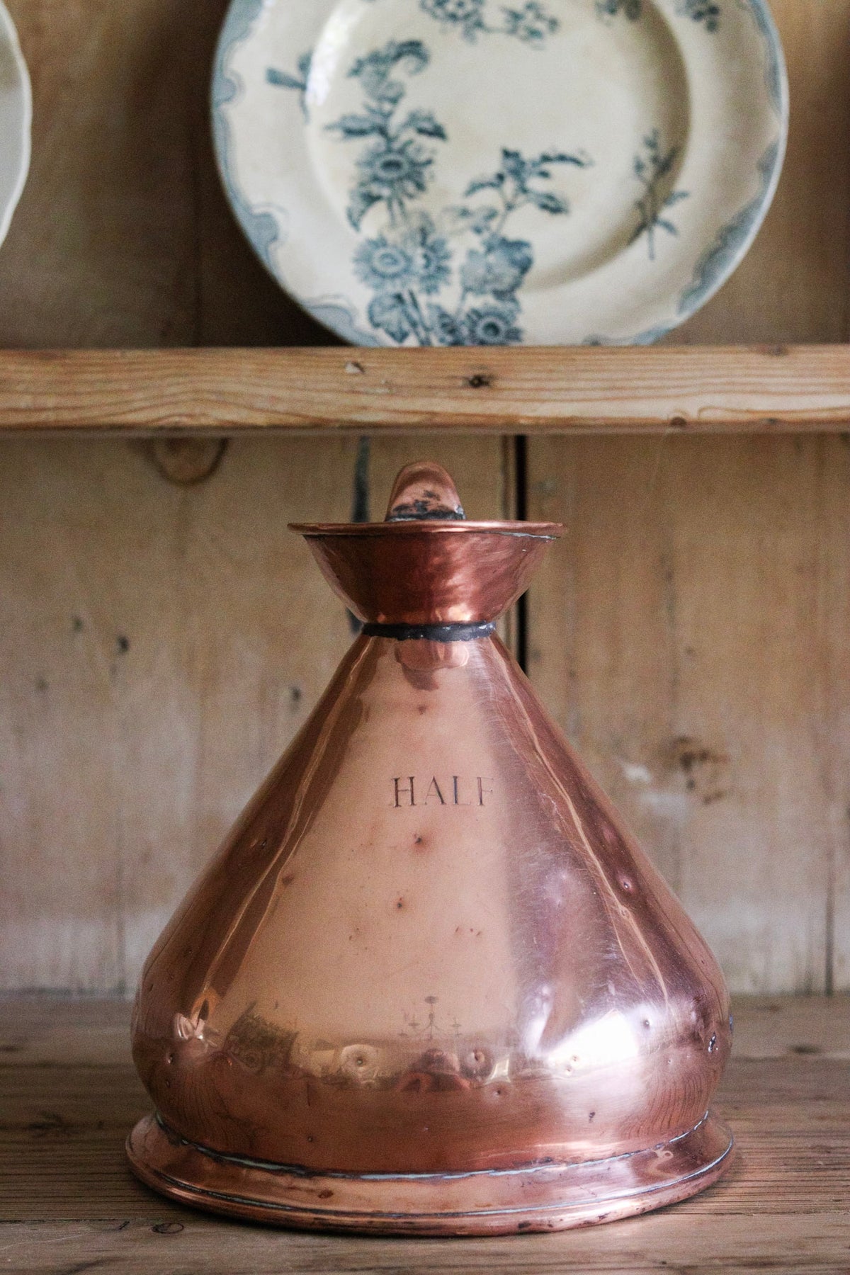 Antique English Copper Half Gallon Measuring Jug