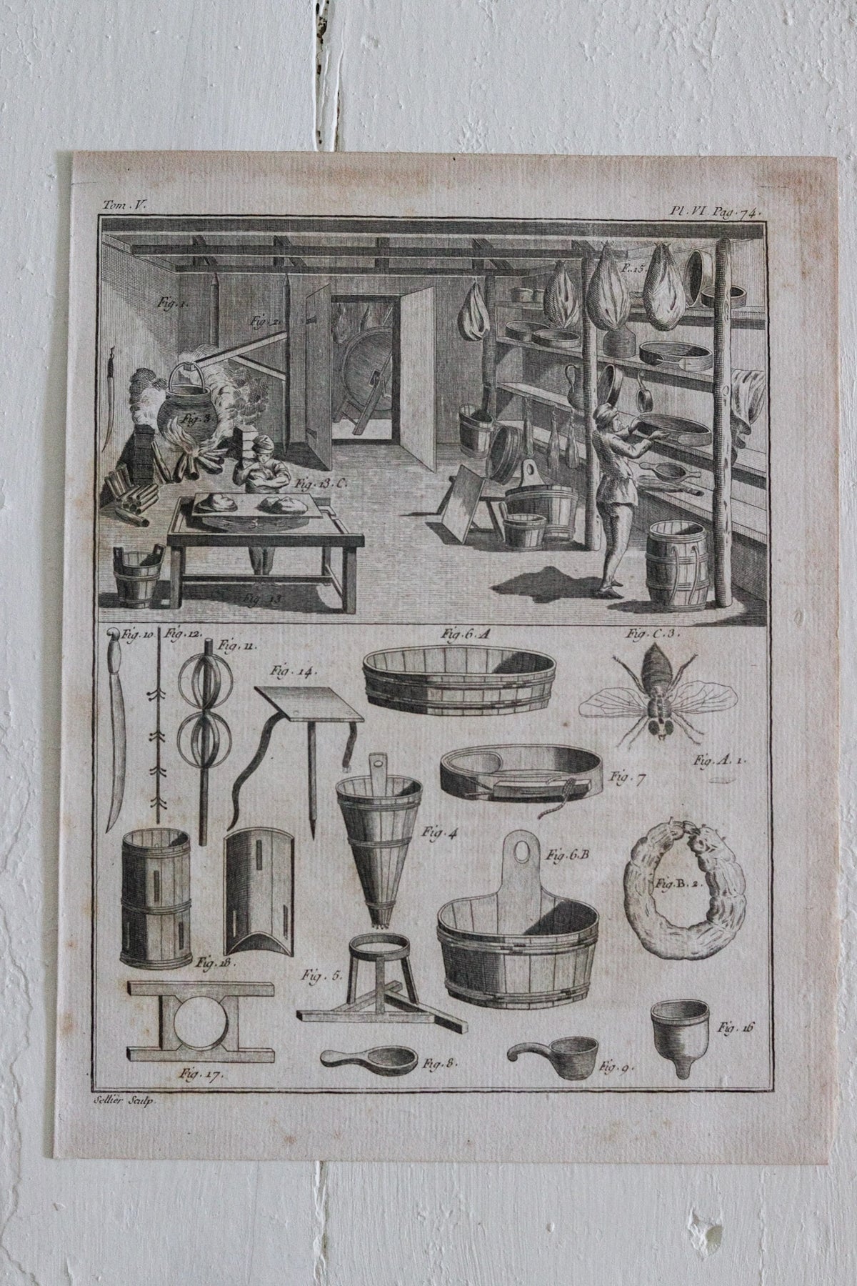 Antique French Agriculture Print c.1918