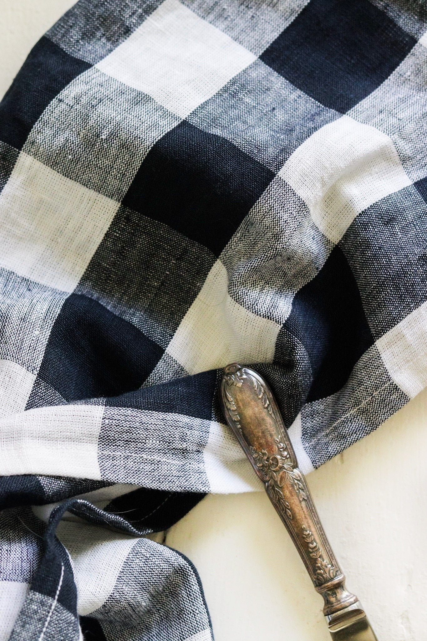 Gingham Linen Tea Towel