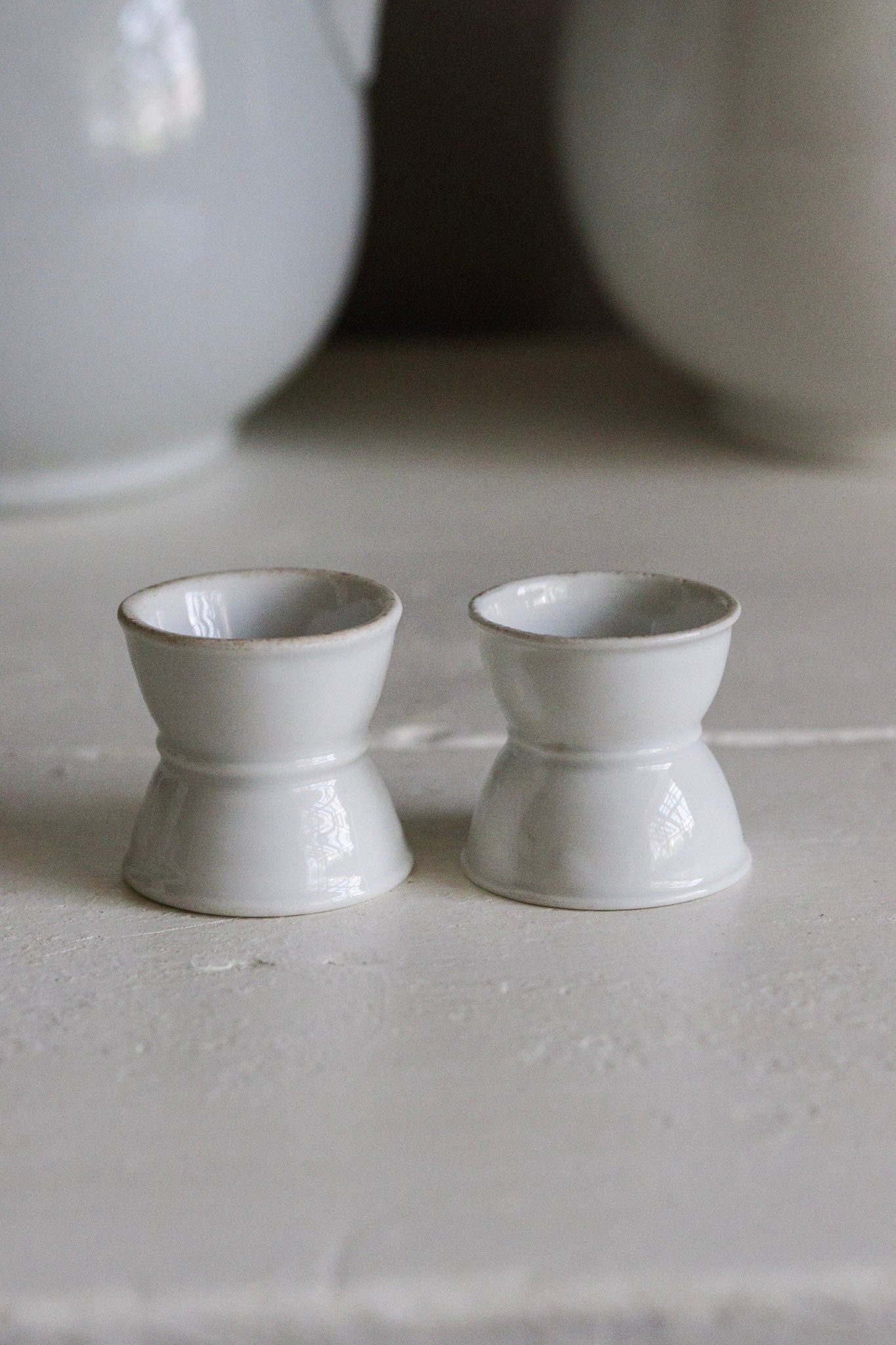 Pair of Vintage French Porcelain Egg Cups