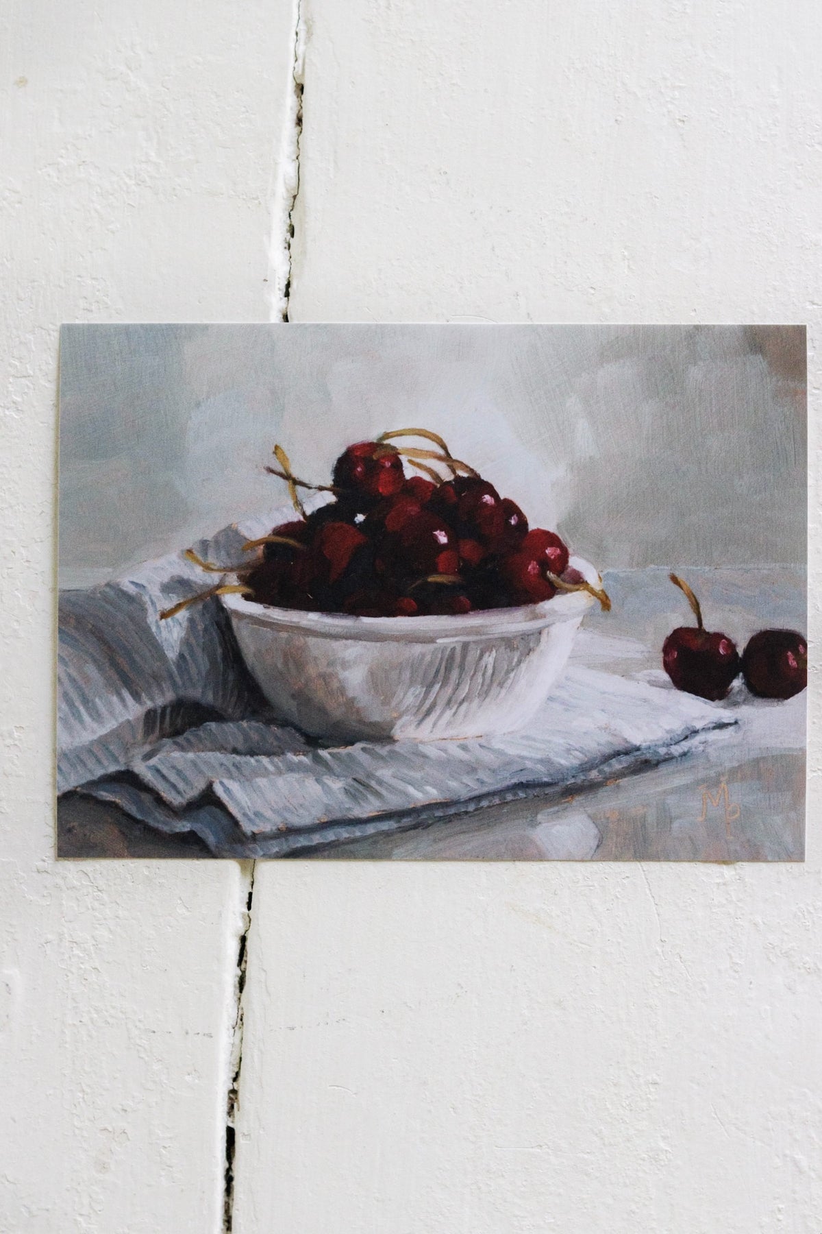 Cherries And Striped Towel Print