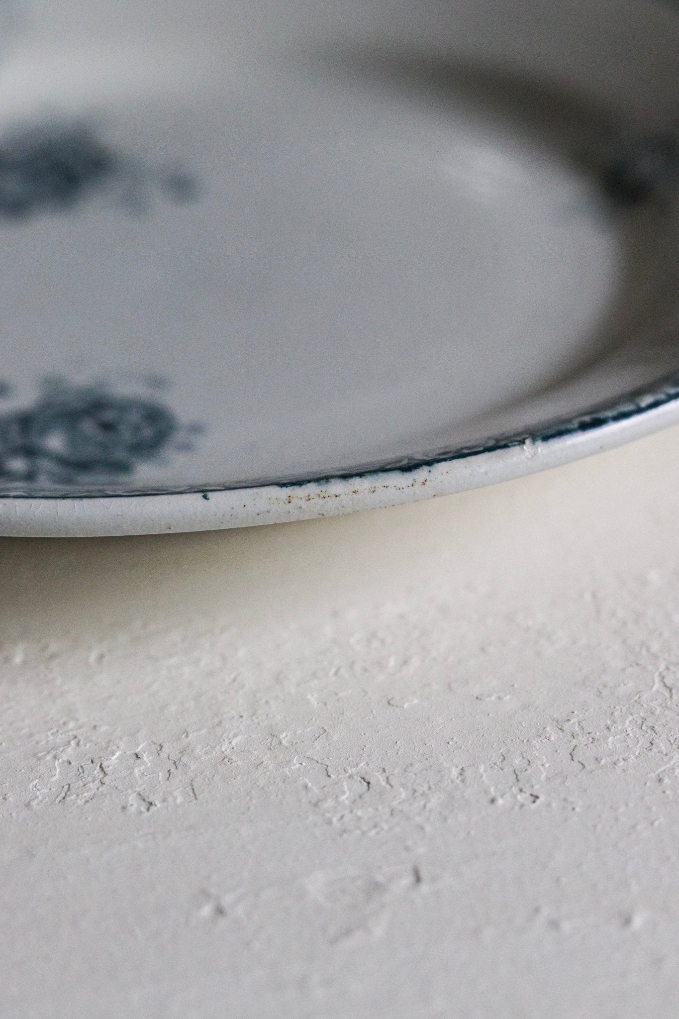 Antique French Transferware Plate with Roses