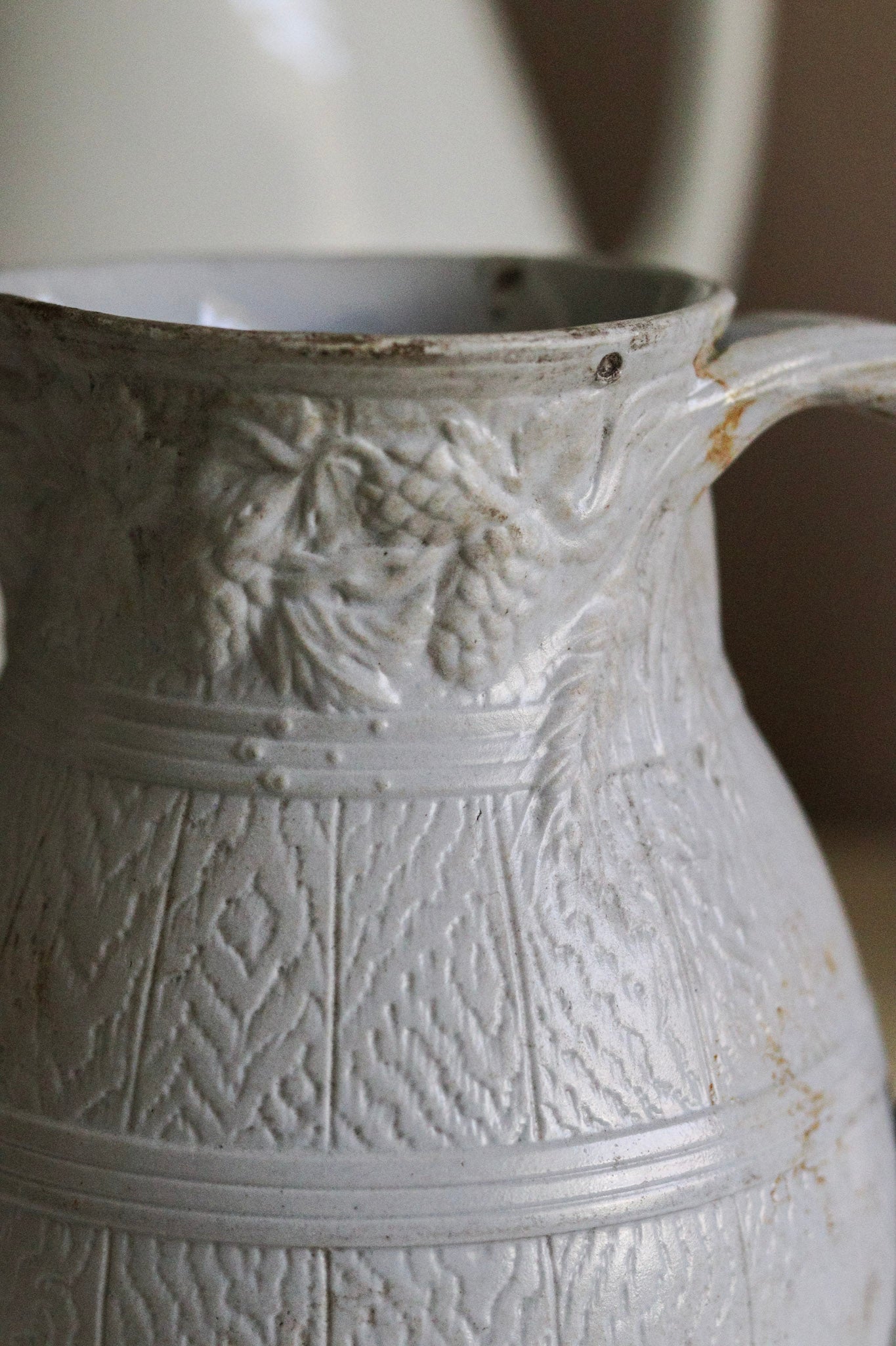 Antique English Pitcher with Staple Repairs