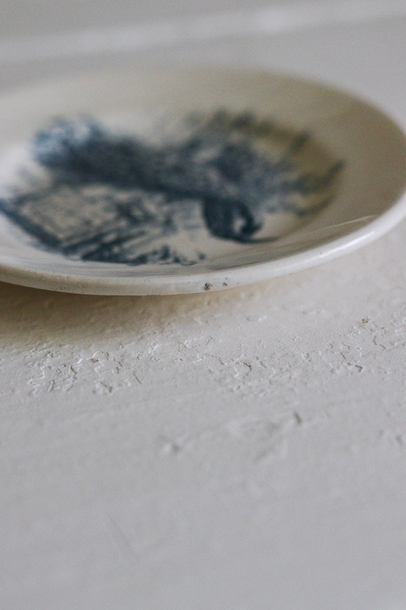 Antique French Transferware Child's Dînette Plate with Peacock