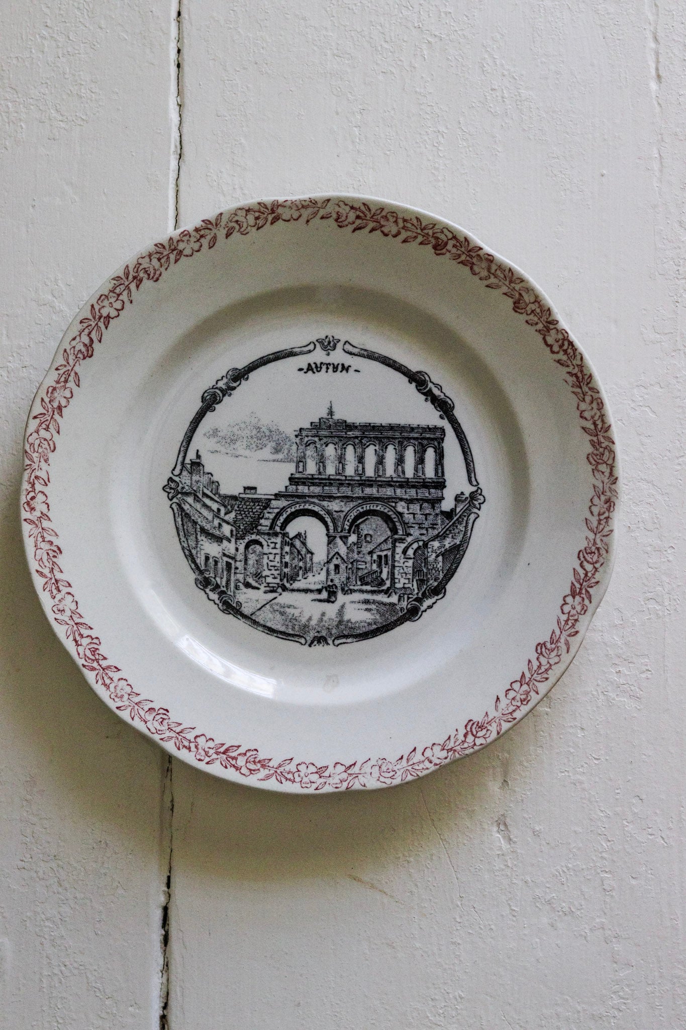 Antique French Transferware Plate  - Autun