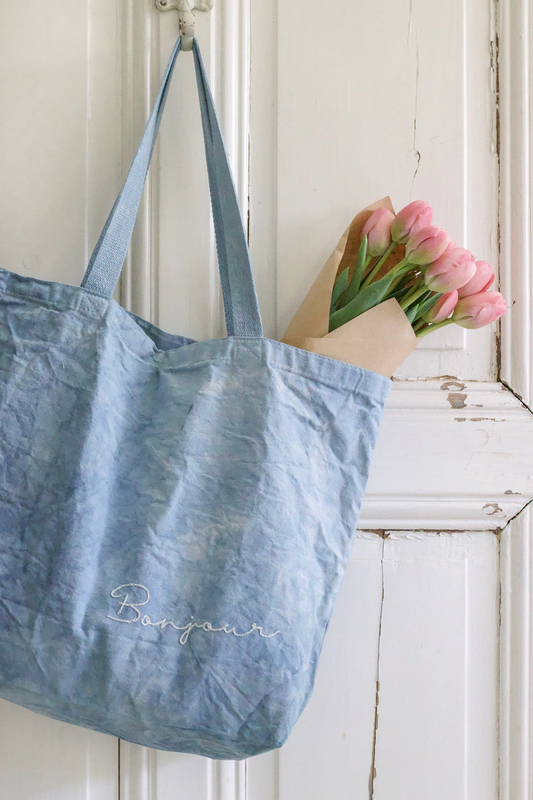 Hand Embroidered Plant Dyed Tote