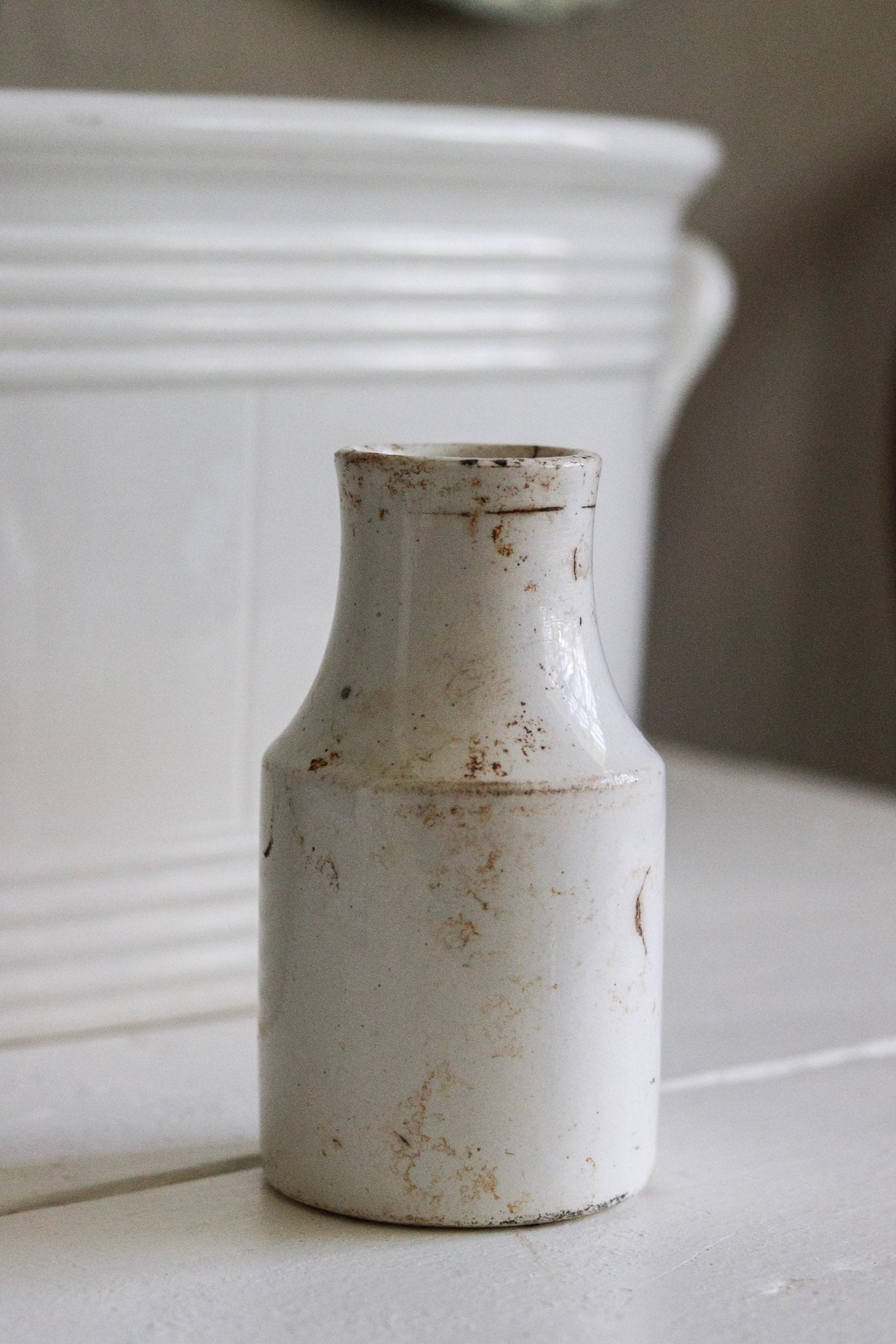 Worn Antique French Mustard Pot