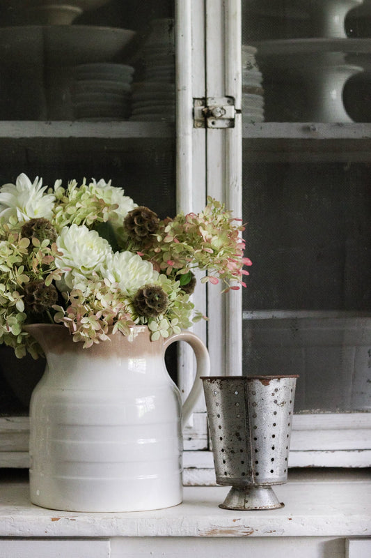 Vintage French Metal Cheese Pot