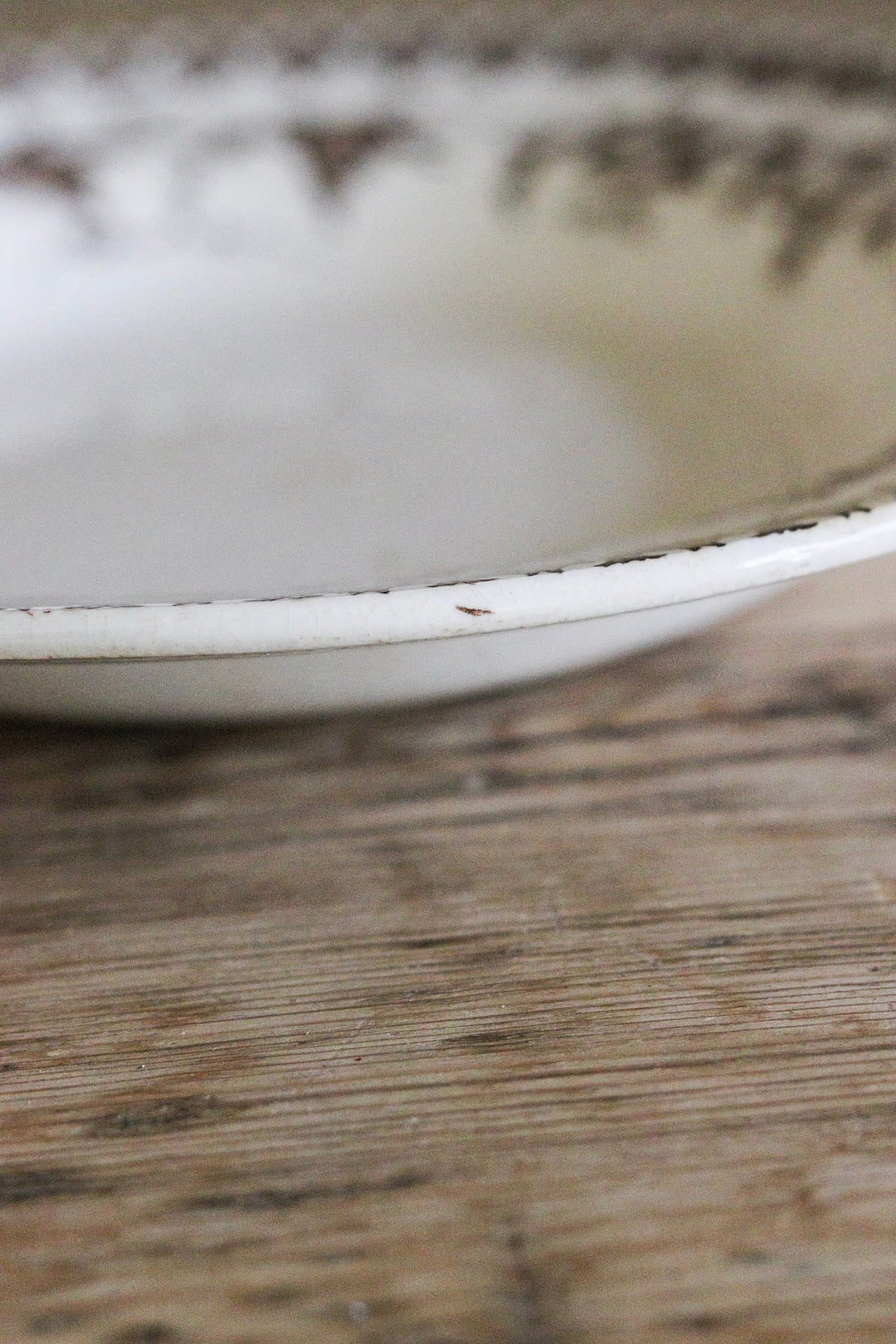 Antique French Transferware Shallow Bowl with Birds