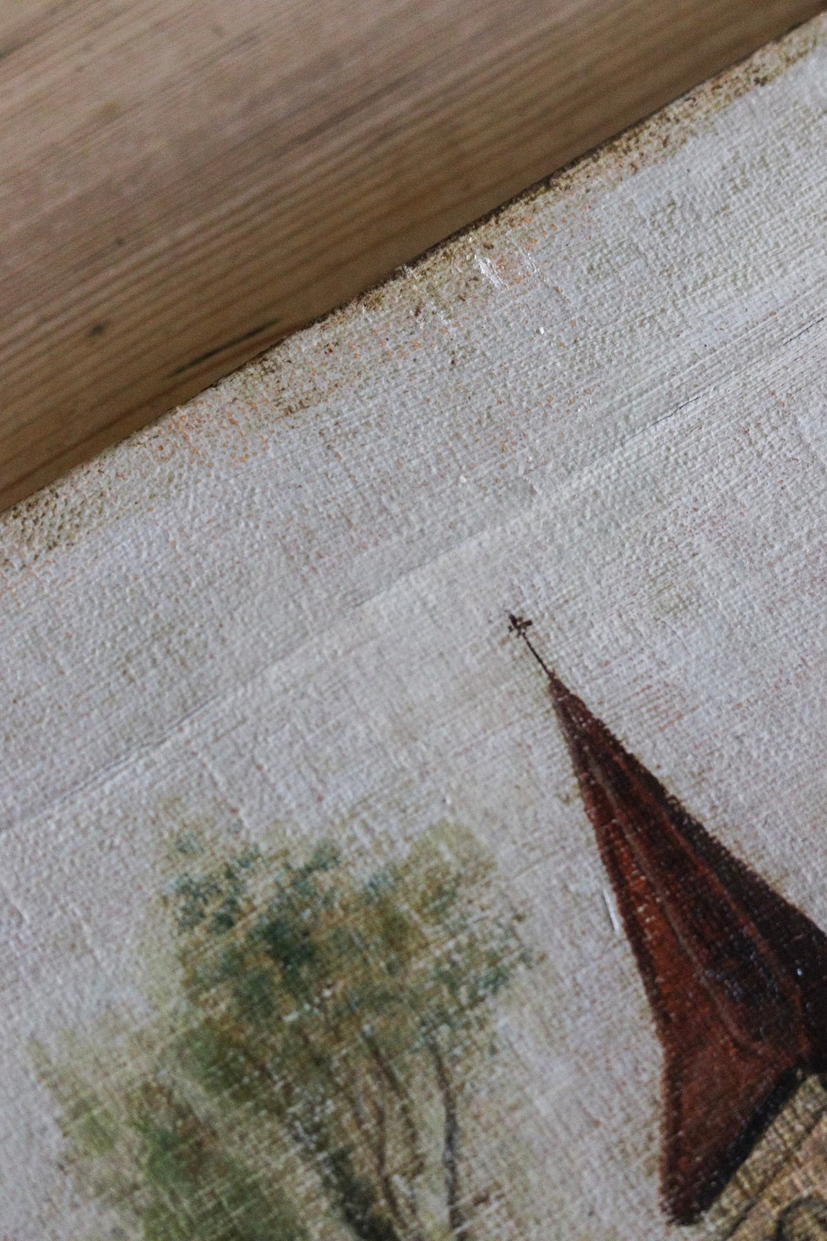 English Church Oil Painting
