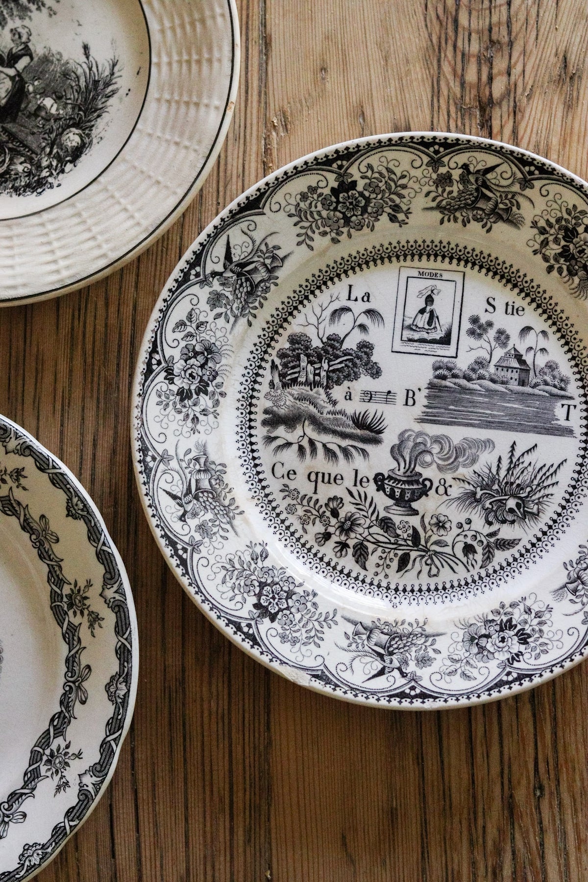 Antique French Transferware Plate
